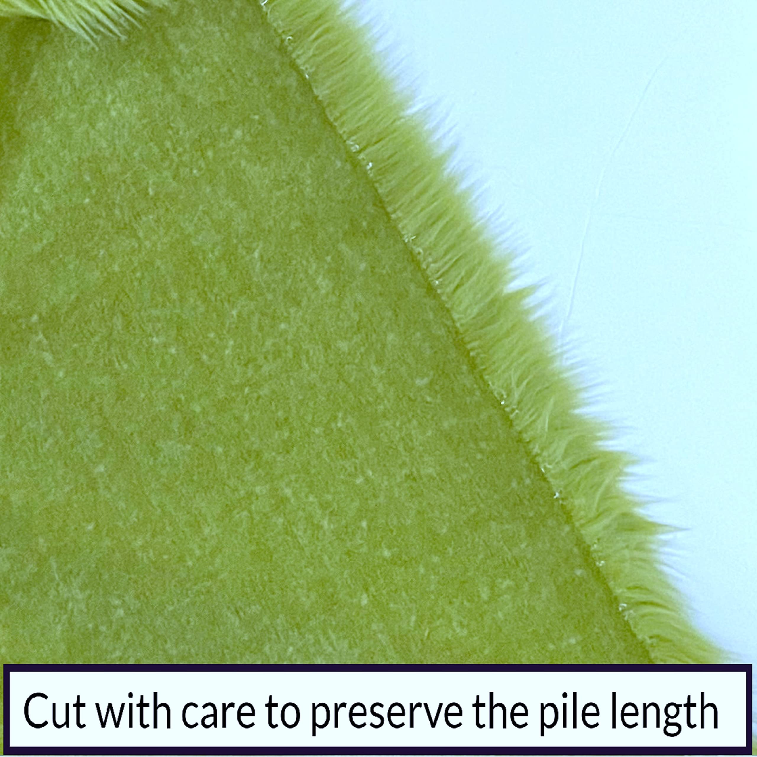 Bianna Creations | Faux Fur Fabric Ultra Soft Deluxe Plush Shaggy Squares | Craft, Sewing, Props, Costumes, Decoration (Olive Gr