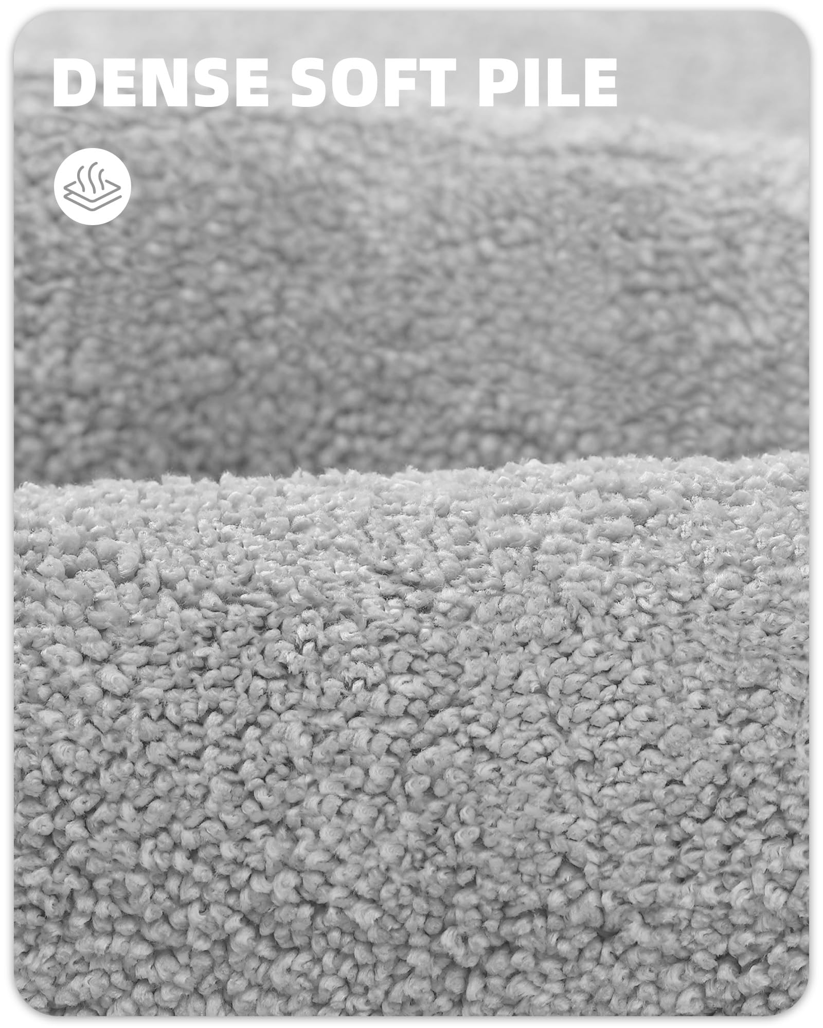 Color&Geometry Grey Bathroom Rugs, Non Slip, Absorbent, Soft, Washable, Thick Bath Mat, 20''X32'' Small Bath Rug Bath Mats For B