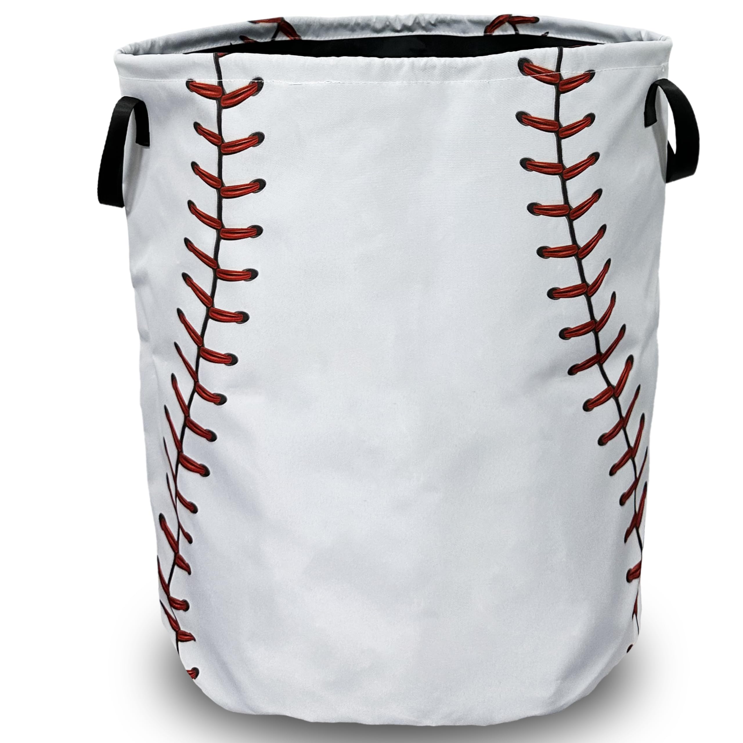 Baseball Texture Pattern Laundry Basket Foldable With Handles Tote Bag Oxford Cloth Funny Laundry Hamper Clothes Storage Bucket