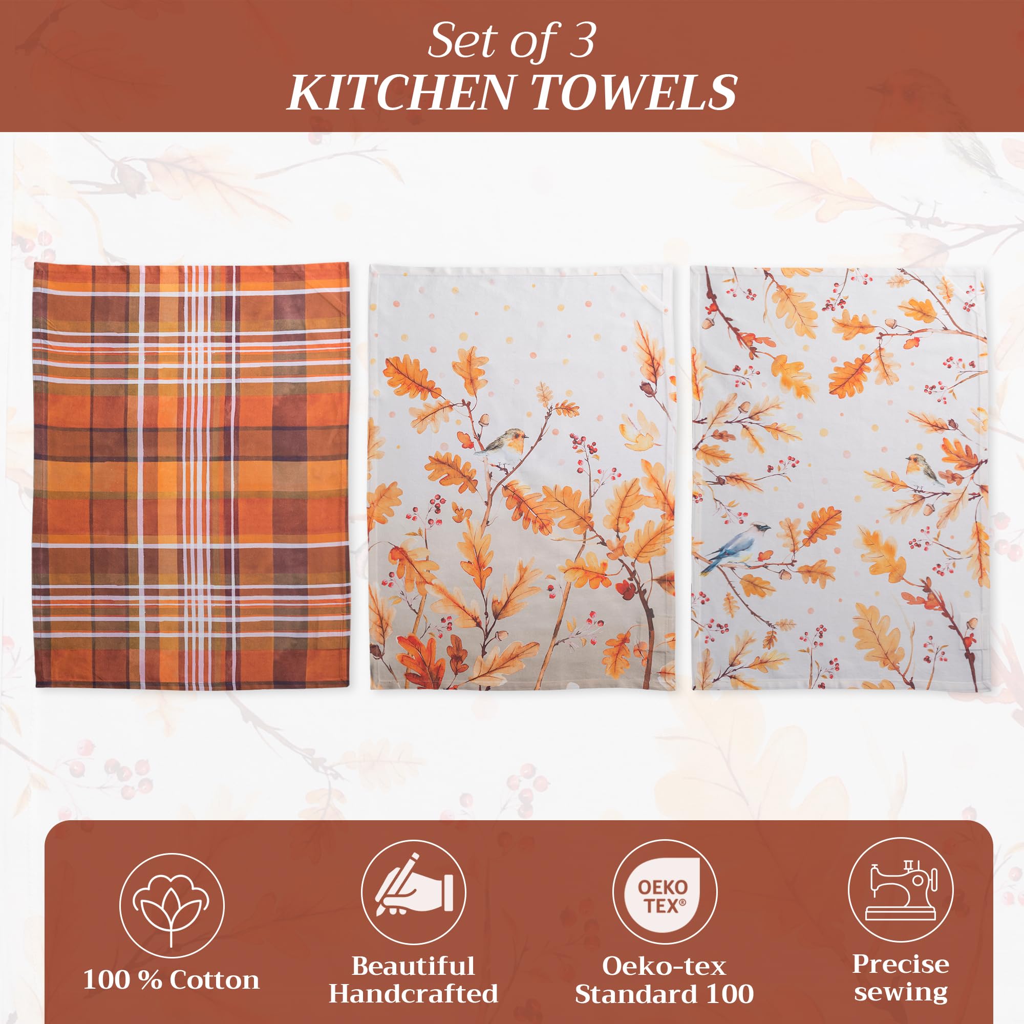Maison D' Hermine Kitchen Towel 100% Cotton Quick Dry Cleaning Dishtowel For Gifts, Dining, Home, Wedding, Banquet, Buffet, Oak