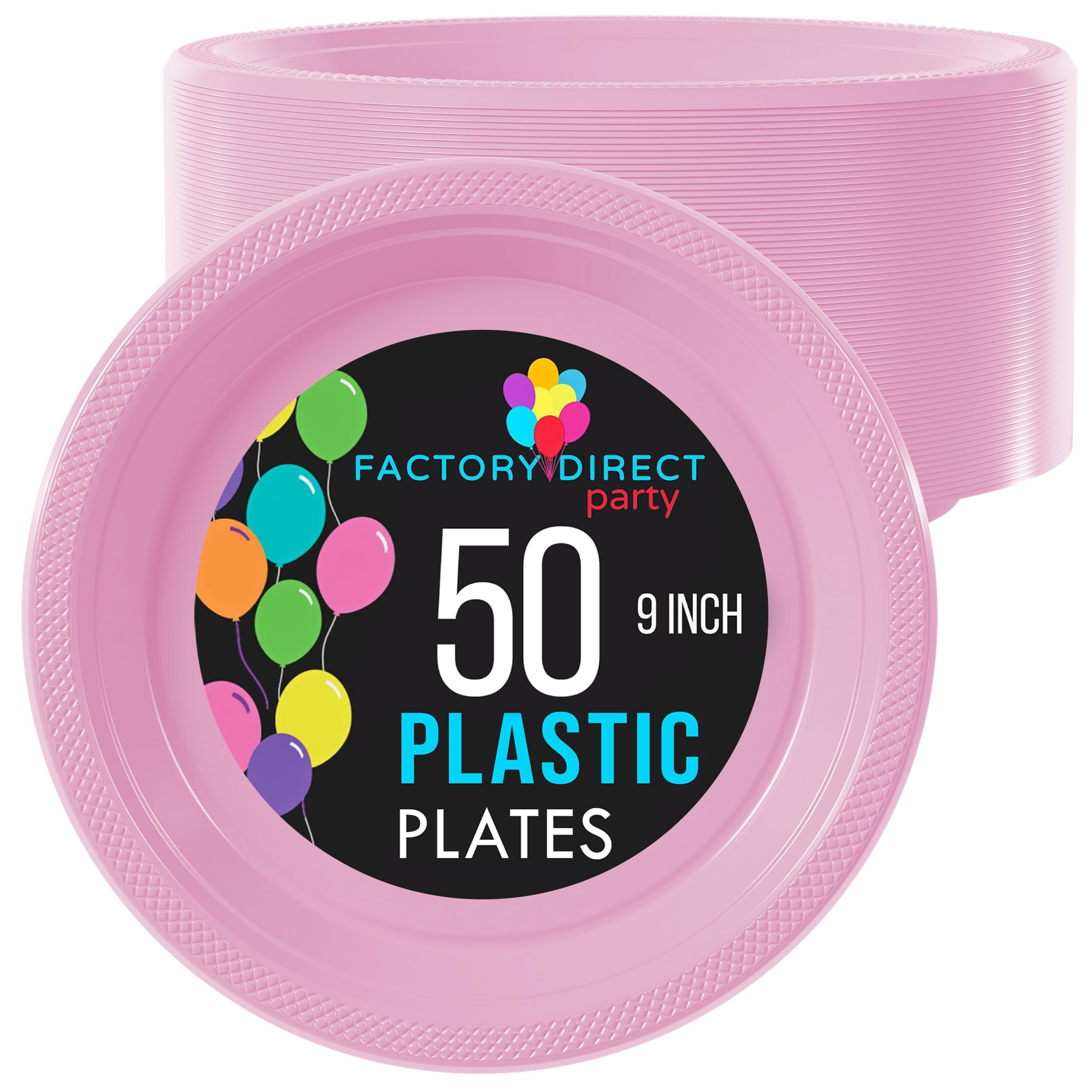 Exquisite Pink Plastic Plates For Party 9 Pink Disposable Plates For Party Supplies 50 Pcs Disposable Dinner Plate Heavy Duty