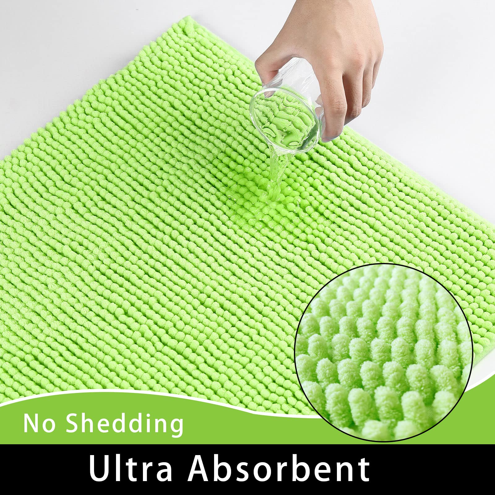 Eanpet Chenille Bath Mat Non-Slip Microfiber Floor Mat Baby Bath Mat For Kids Ultra Soft Washable Bathroom Dry Fast Water Absorb