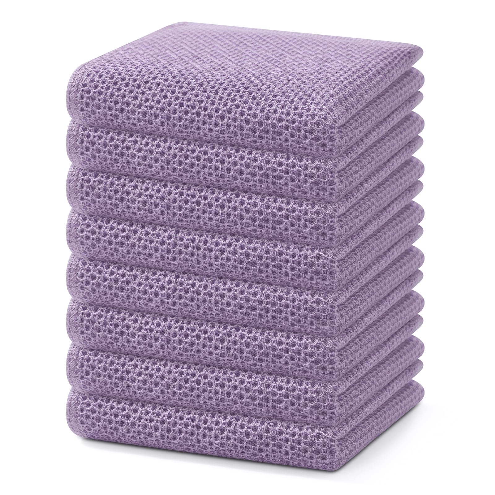 Homaxy 100% Cotton Waffle Weave Kitchen Dish Towels, Ultra Soft Absorbent Quick Drying Cleaning Towel, 13 x 28 Inches, 8-Pack, L