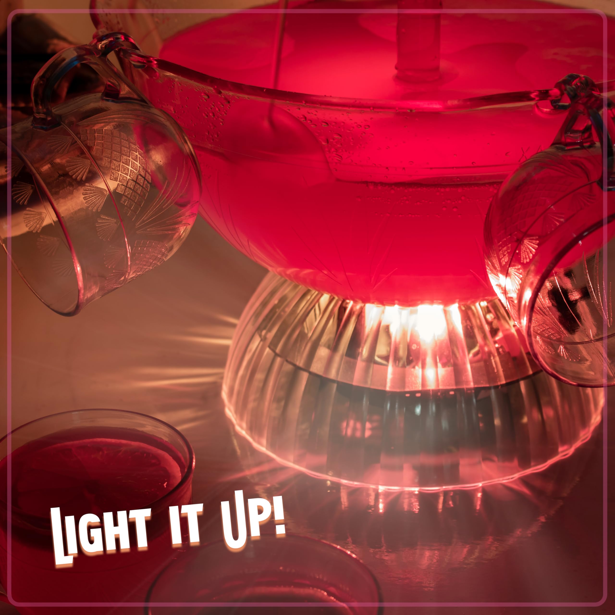 Nostalgia 3-Tier Party Fountain Holds 1 Gallon, Led Lighted Base, Includes 5 Reusable Cups, Clear
