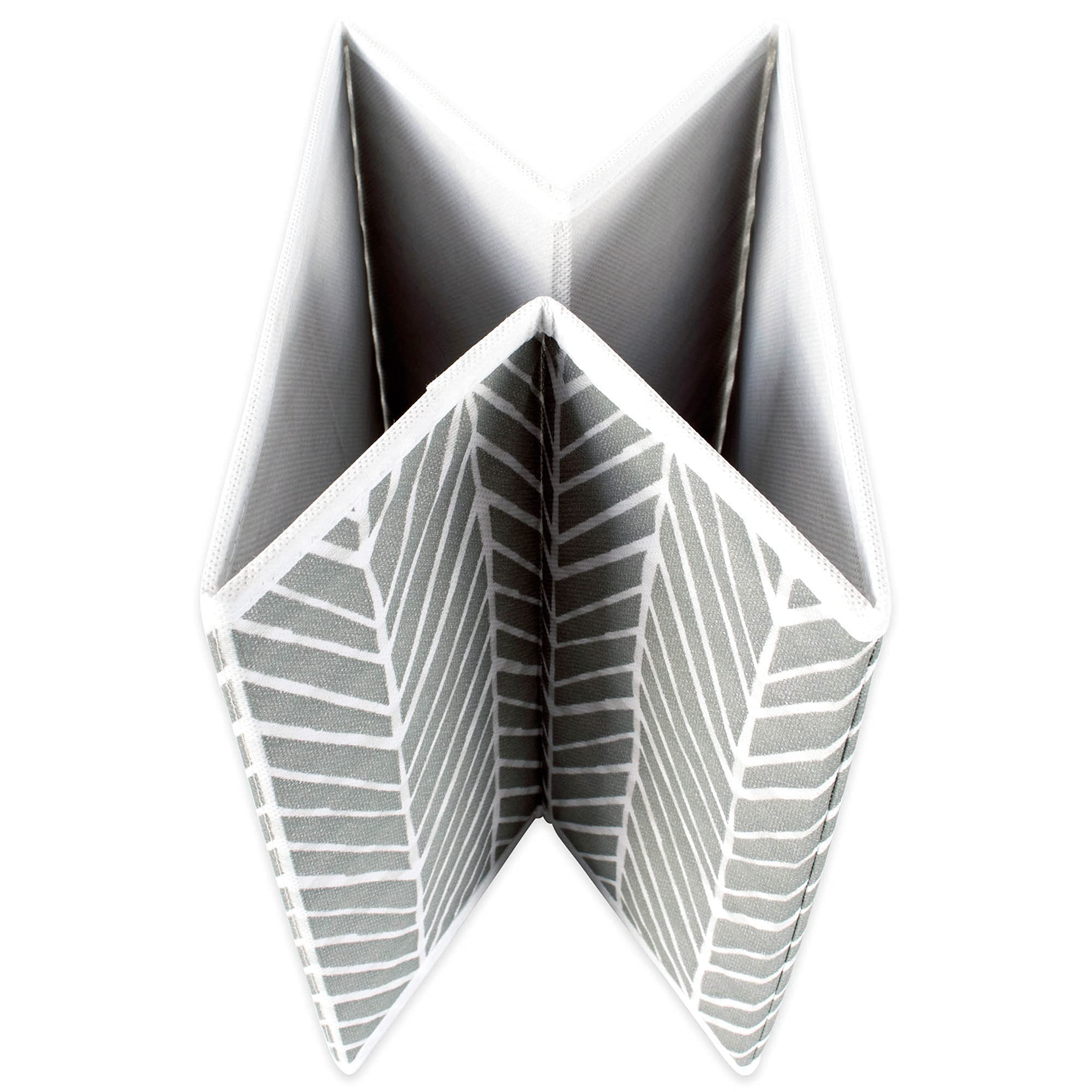 DII Non Woven Storage Collection Polyester Herringbone Bin  Large Set of 2  Gray  2 Piece