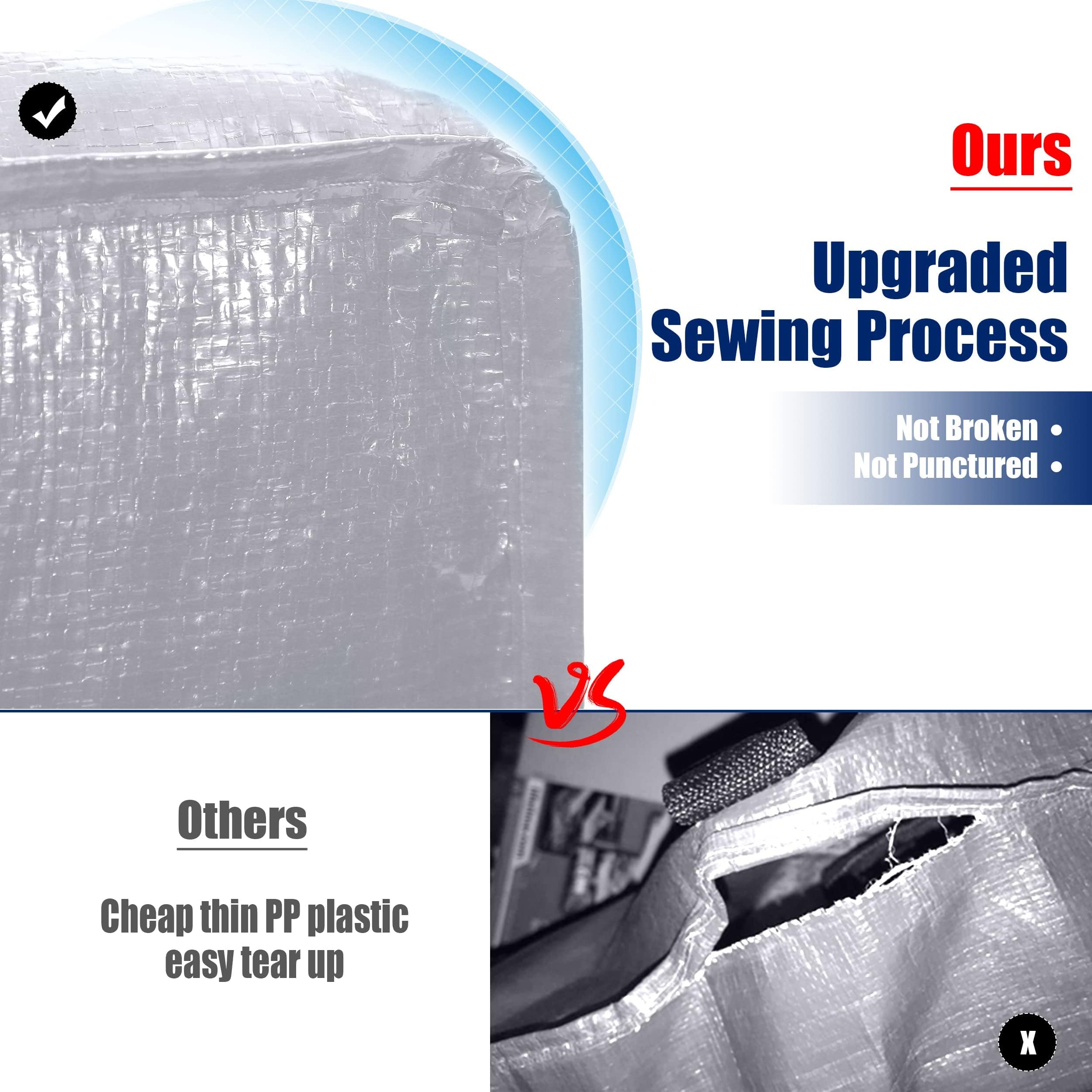 Cosy Family 12 Pack Heavy Duty Moving Bags With Backpack Straps - Strong Handles & Zippers, Storage Totes For Space Saving, Fold