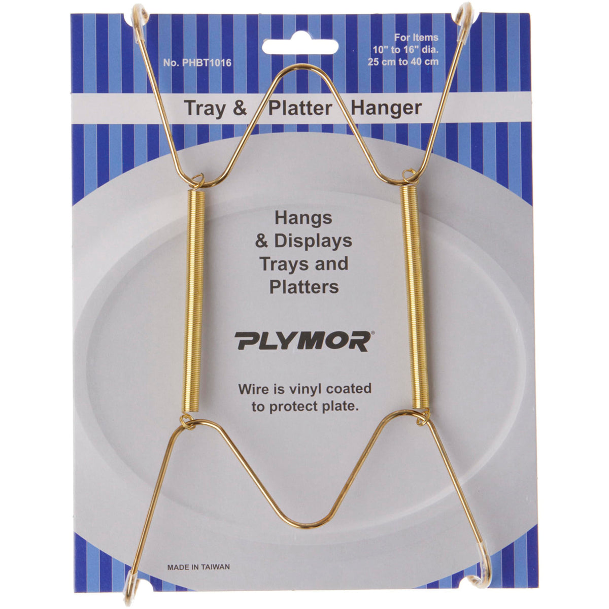 Plymor Gold Finish Wall Mountable Tray And Platter Hanger, 8.25'' H X 4.75'' W X 0.875'' D (For Trays Or Platters 10'' - 16'')