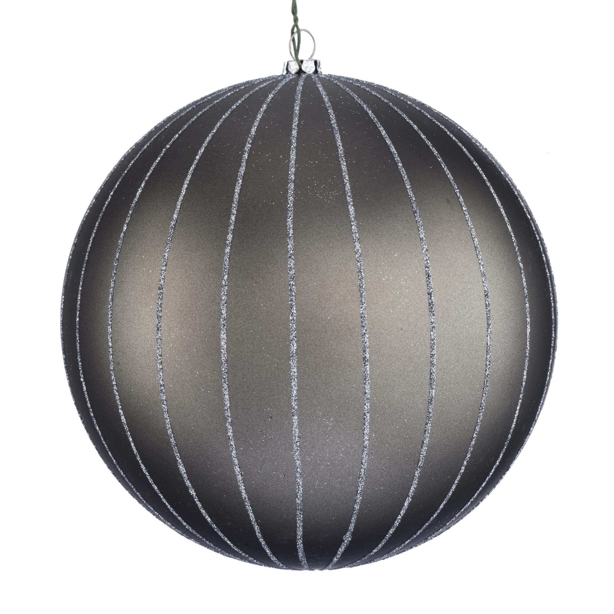 Vickerman 6 Pewter Matte Glitter Ball Christmas Ornament. Includes 2 Pieces per Bag.
