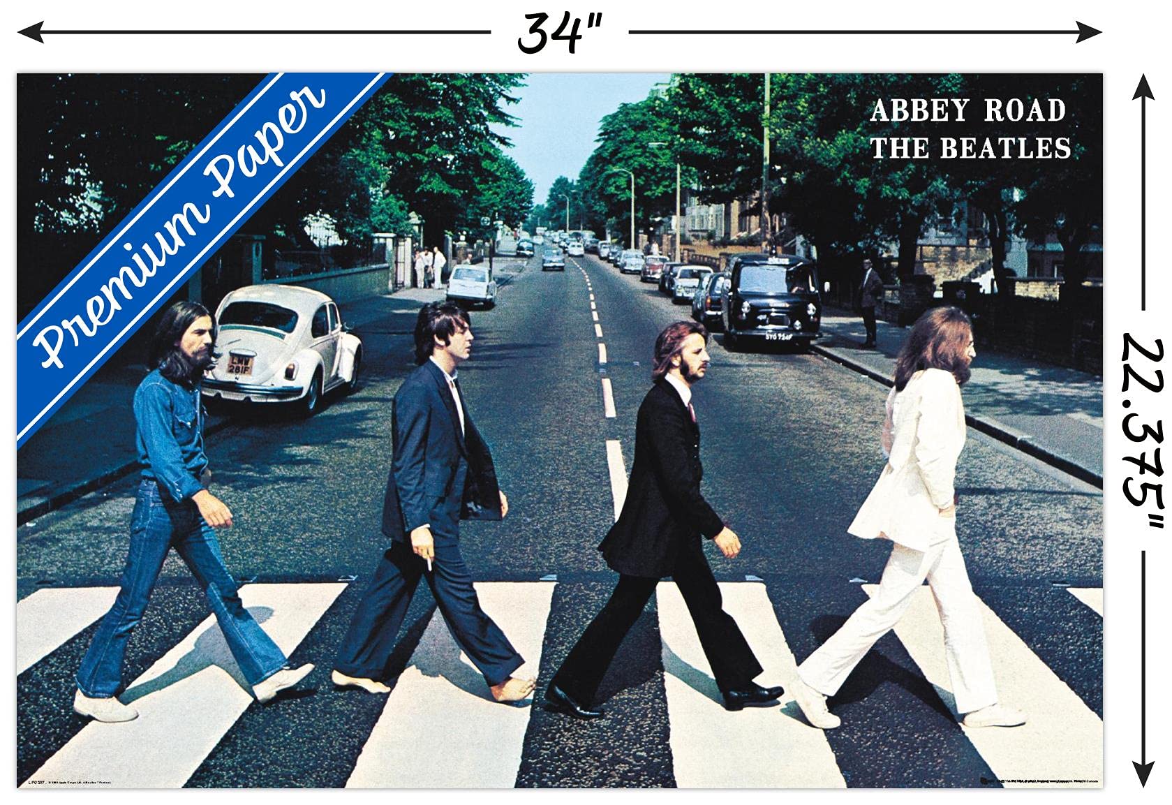 Trends International The Beatles - Abbey Road Wall Poster, 22.37'' X 34.00'', Premium Unframed Version