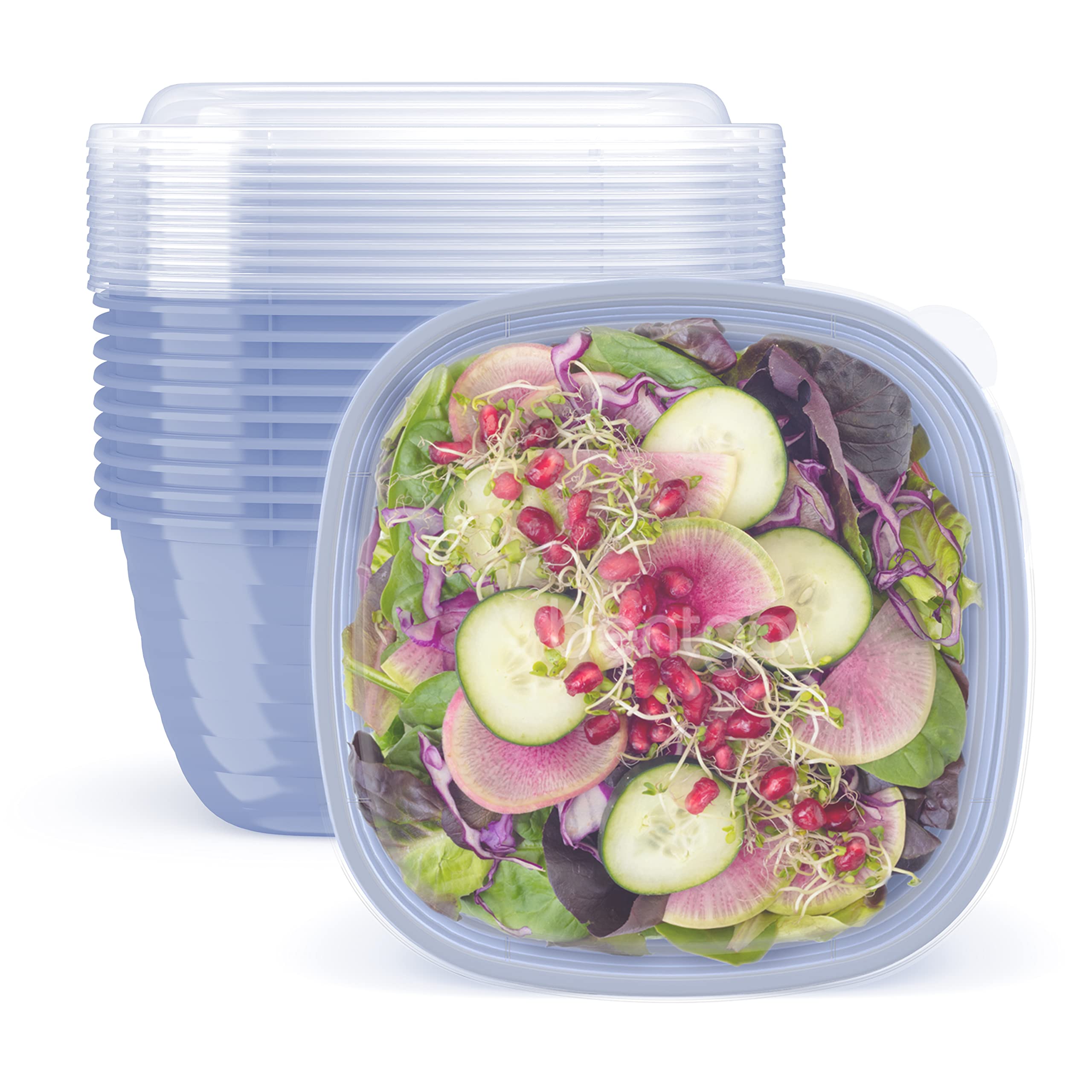 Bentgo Prep - 1-Compartment Bowls With Custom Fit Lids - Reusable, Microwaveable, Durable Bpa-Free, Freezer And Dishwasher Safe