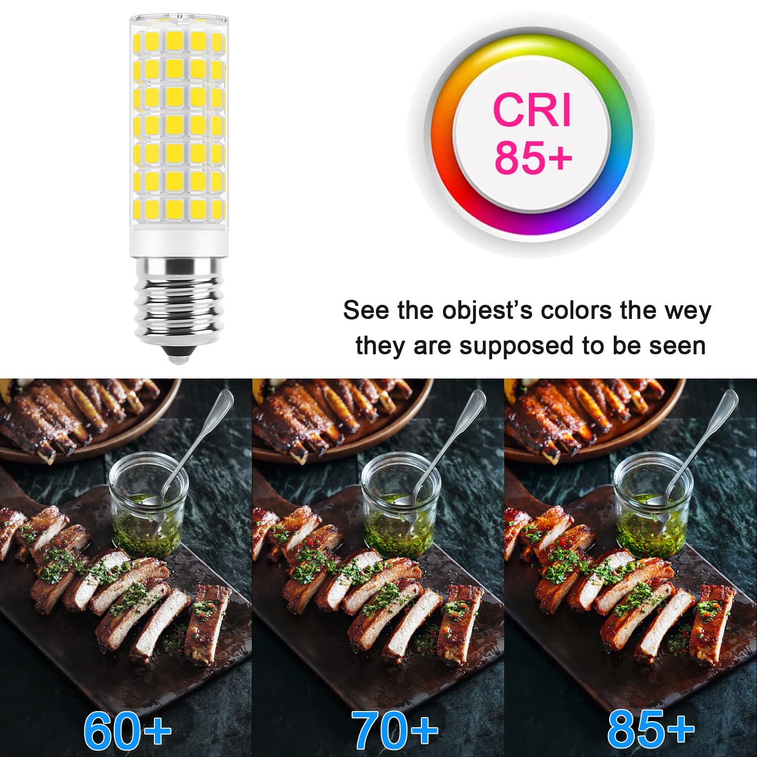 E17 Led Bulb Dimmable, 7W Microwave Oven Bulbs, 120V 60W Incandescent Equivalent, Natural White 4000K, Fit For Whirlpool Maytag