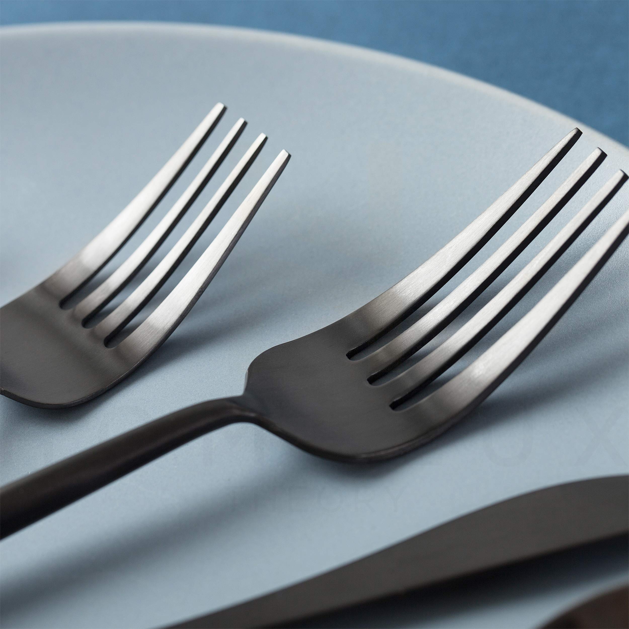 Homelux Theory 18/10 Stainless Steel Kitchen Silverware Set, 4 Sets Of 5Pc Matte Black Silverware Set Dishwasher Safe, Modern Ut