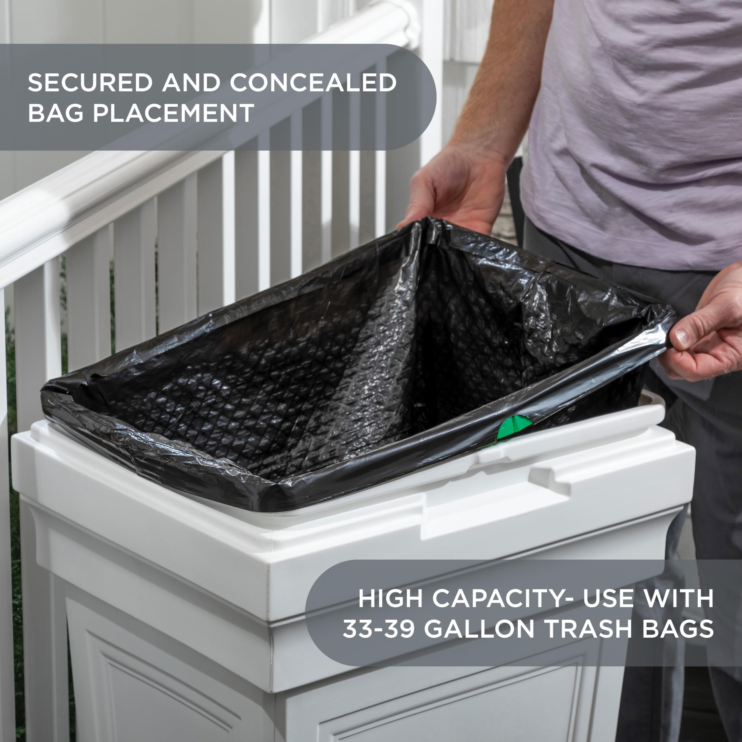 Step2 Atherton Large Garbage Container, Indoor/Outdoor Trash Can With Lid, Weather Resistant, Made Of Durable Plastic, Weather-R
