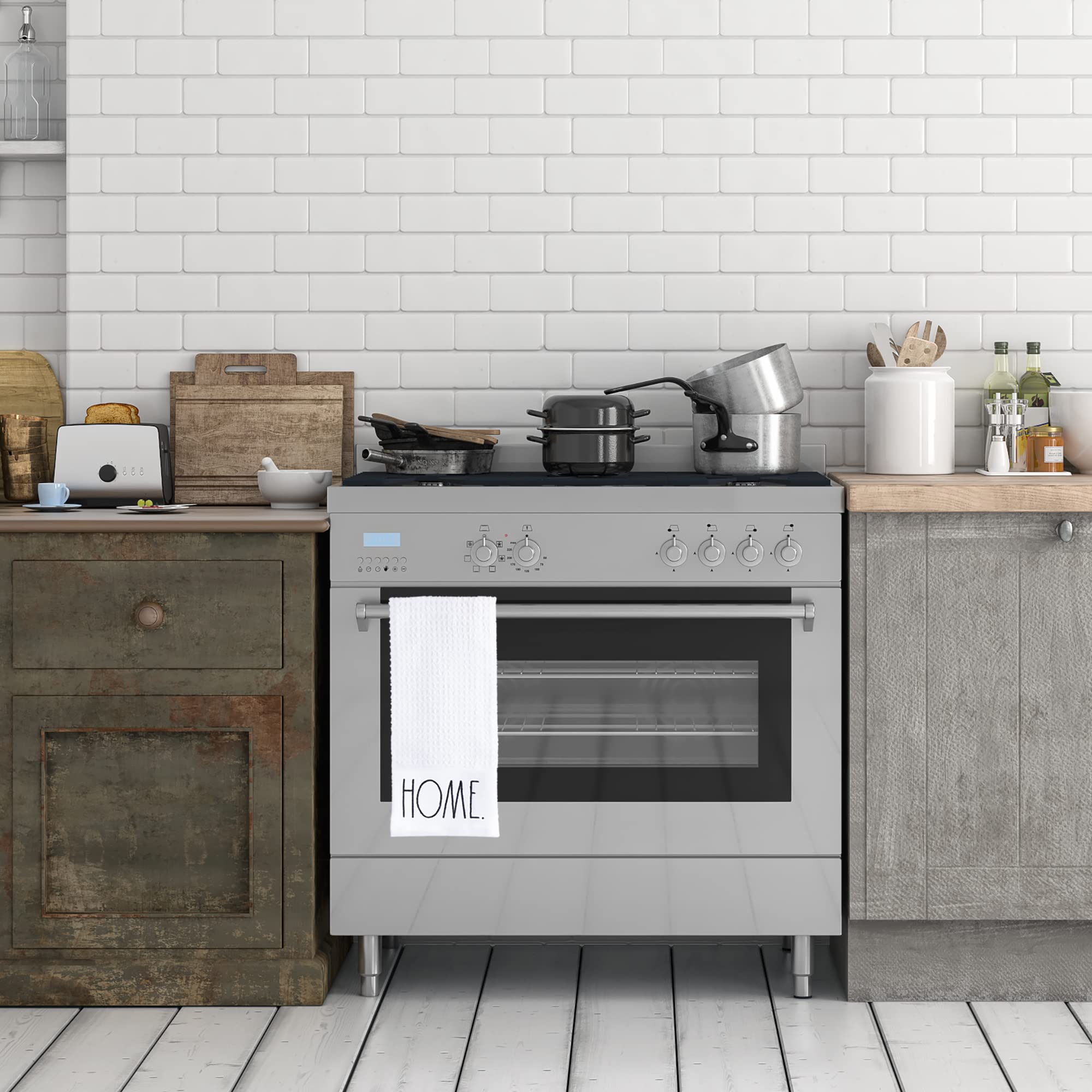 Rae Dunn Set Of 3 Hand Towels For Kitchen And Bathroom, 100% Cotton, Embroidered White Dish Towels Embroidered Home, Sweet, Home