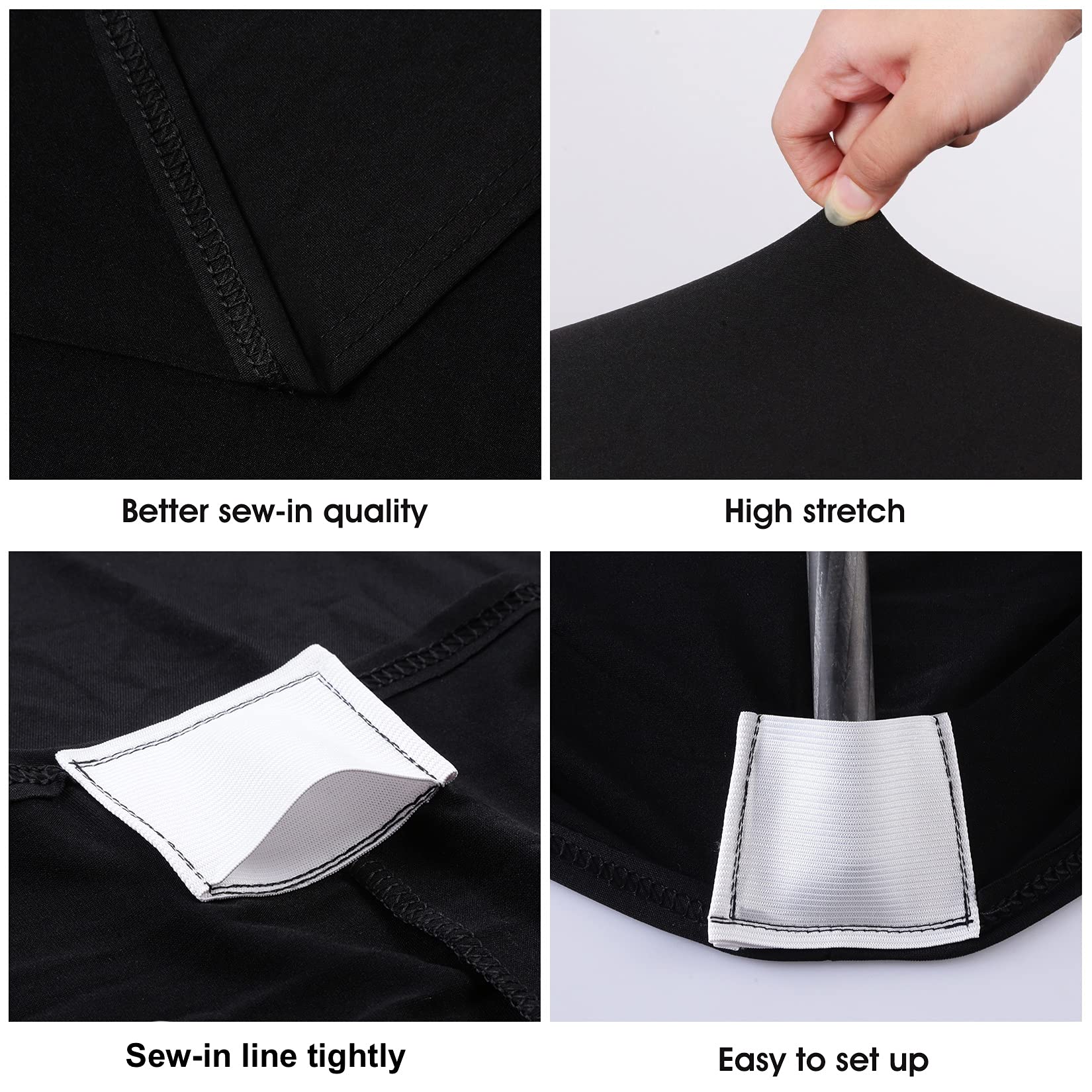 Bddc Table Covers For 6 Foot Tables 2 Pack, Spandex Table Covers 6Ft, Black Table Cloths Rectangle 6Ft For Events, Wedding, Banq