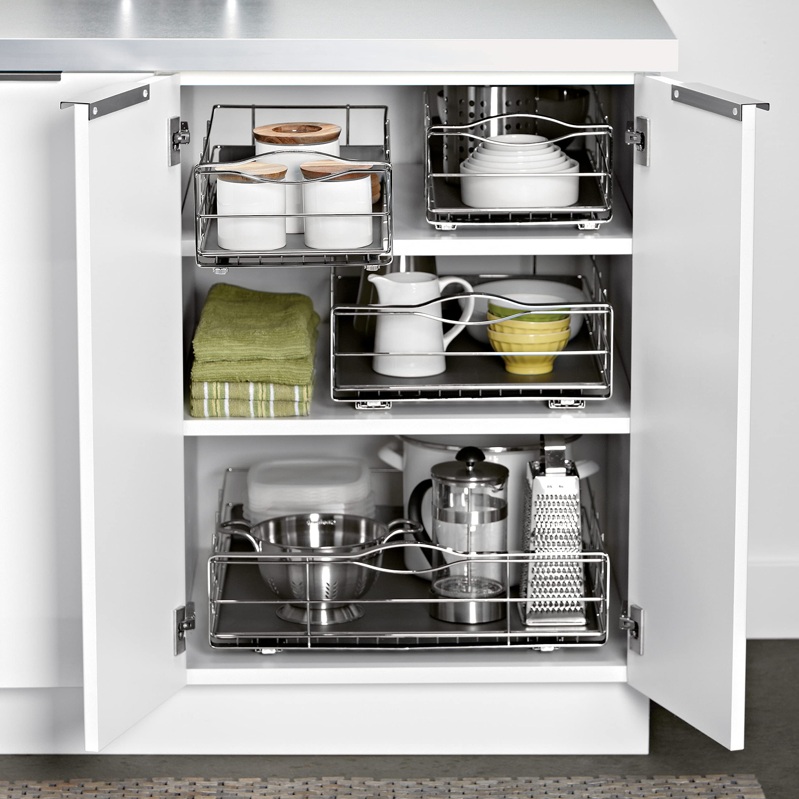 Simplehuman 9 Inch Pull-Out Cabinet Organizer, Heavy-Gauge Steel Frame