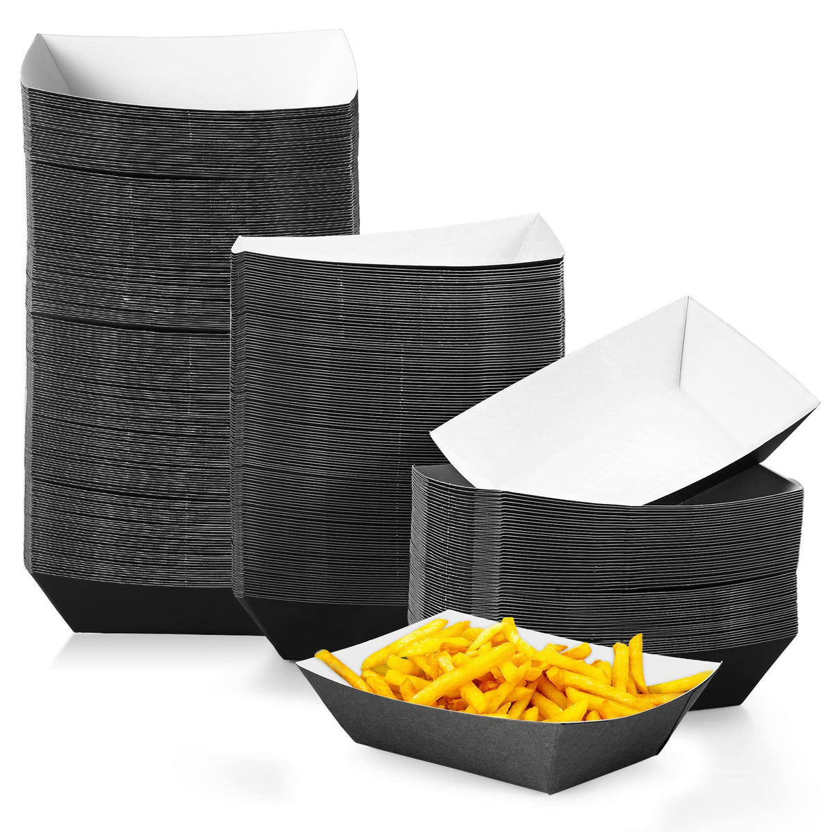200 Pcs Paper Food Tray Disposable Paper Food Boats Paperboard Nacho Trays Hot Dog Serving Trays For Carnivals, Fairs, Festivals