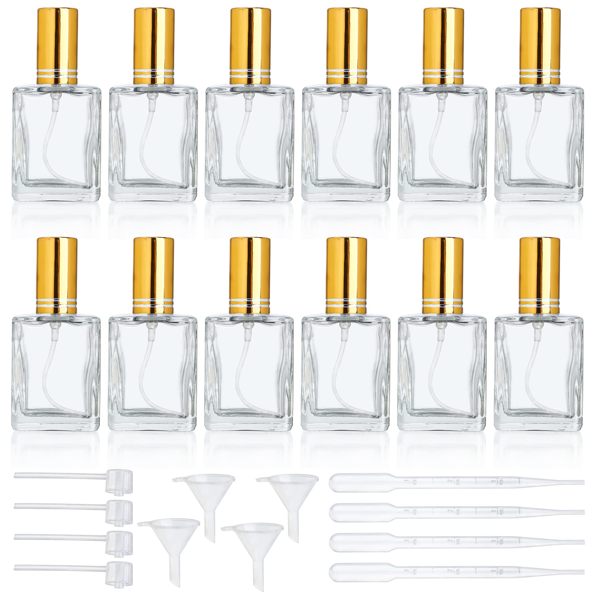 Yu Feng 12Pcs Clear Perfume Spray Bottles 15Ml Glass Fine Mist Sprayer Empty Spray Bottles Refillable Container Perfume Atomizer
