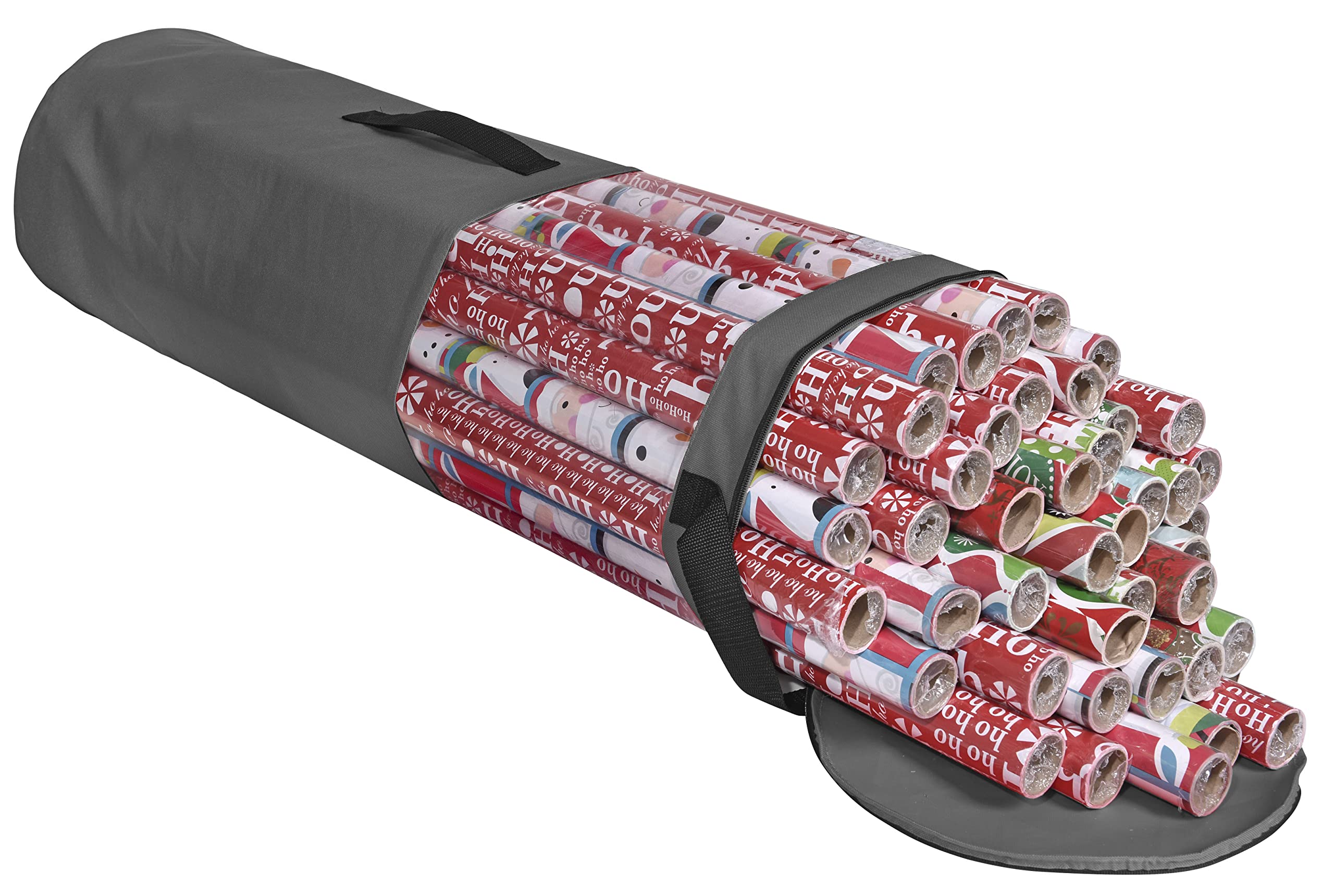 Propik Gift Wrapping Paper Storage Organizer Bag, Store Up To 25 Rolls 40 Inch, Heavy Duty Polyester Plus Pvc Clear Bag With Han
