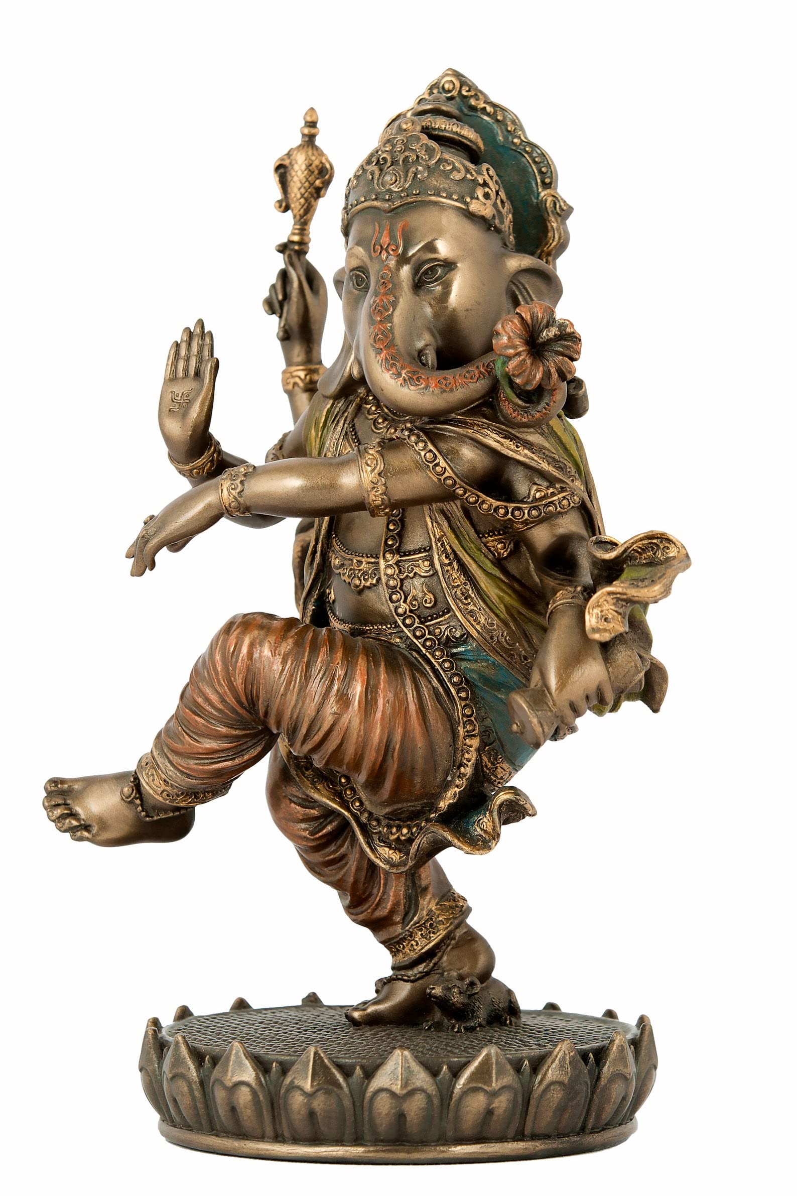 Sri Krishna Culture-New Large Beautiful Dancing Ganesh For Home Decoration-Antique Finish-Resin-Height-8 Inches