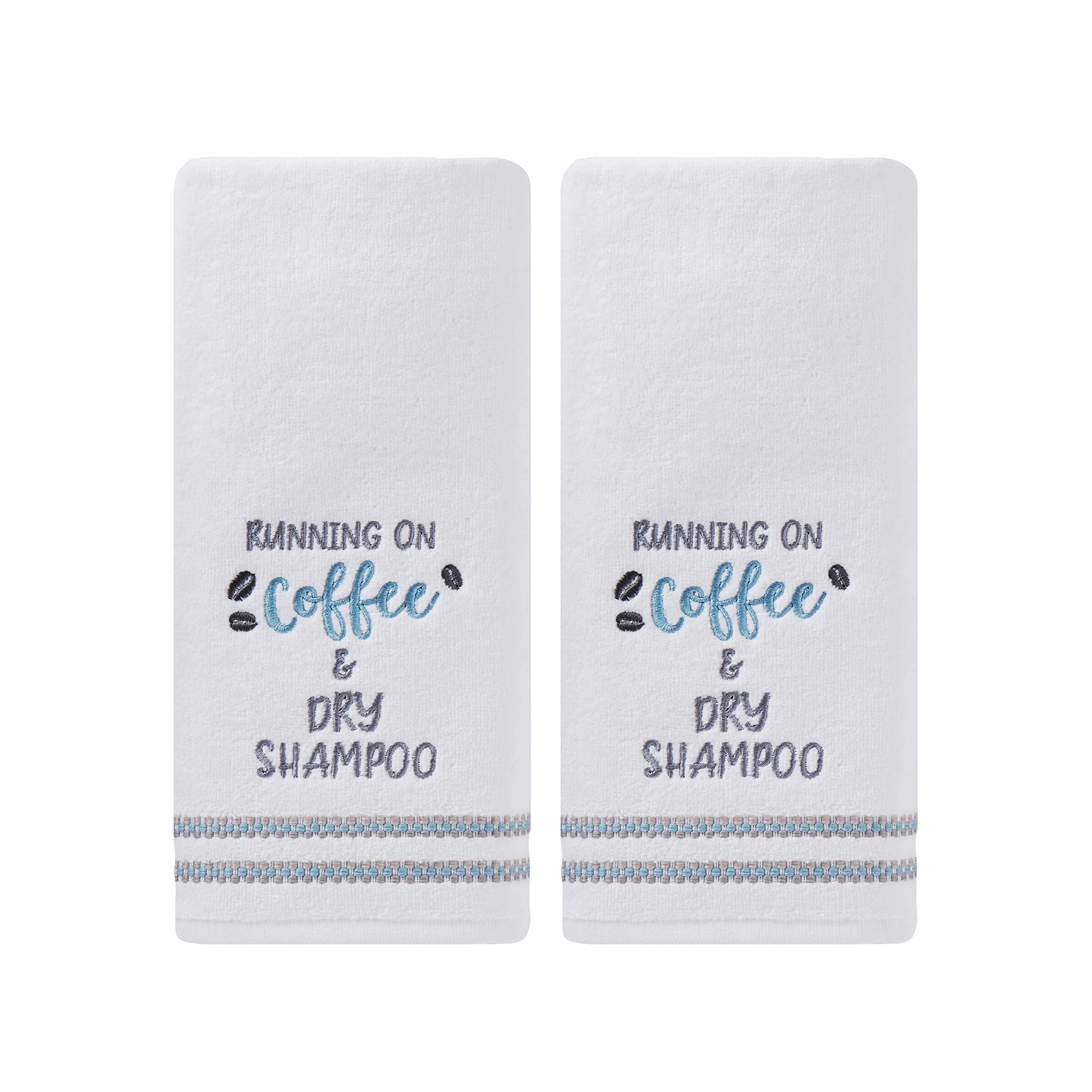 Skl Home By Saturday Knight Ltd. Running On Coffee 2 Pc Hand Towel Set, White