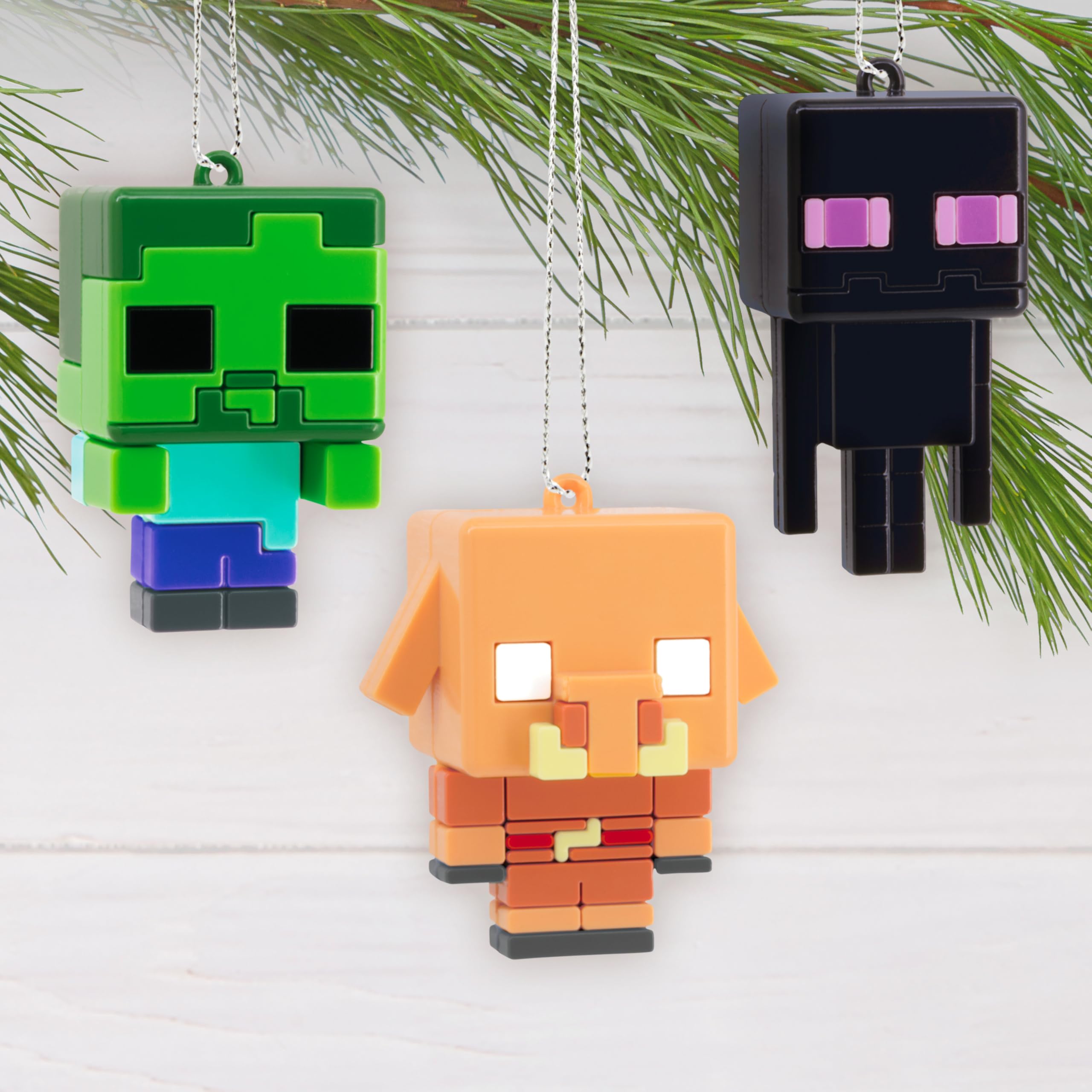Hallmark Minecraft Series 1 Mystery Christmas Ornaments, Shatterproof, Set of 2, Gifts for Gamers