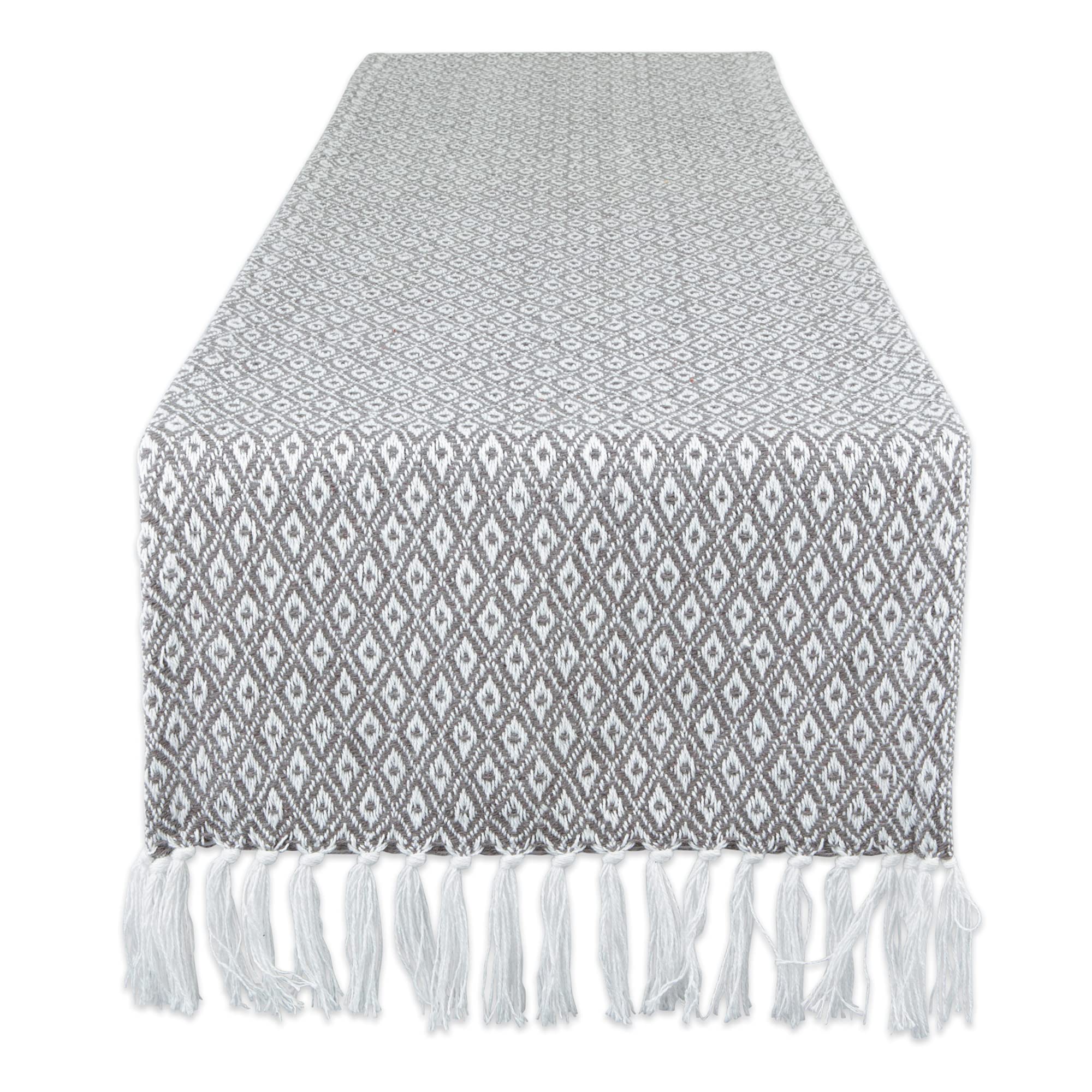 Dii Farmhouse Mini Diamond Braided Table Runner, 15X108, Gray