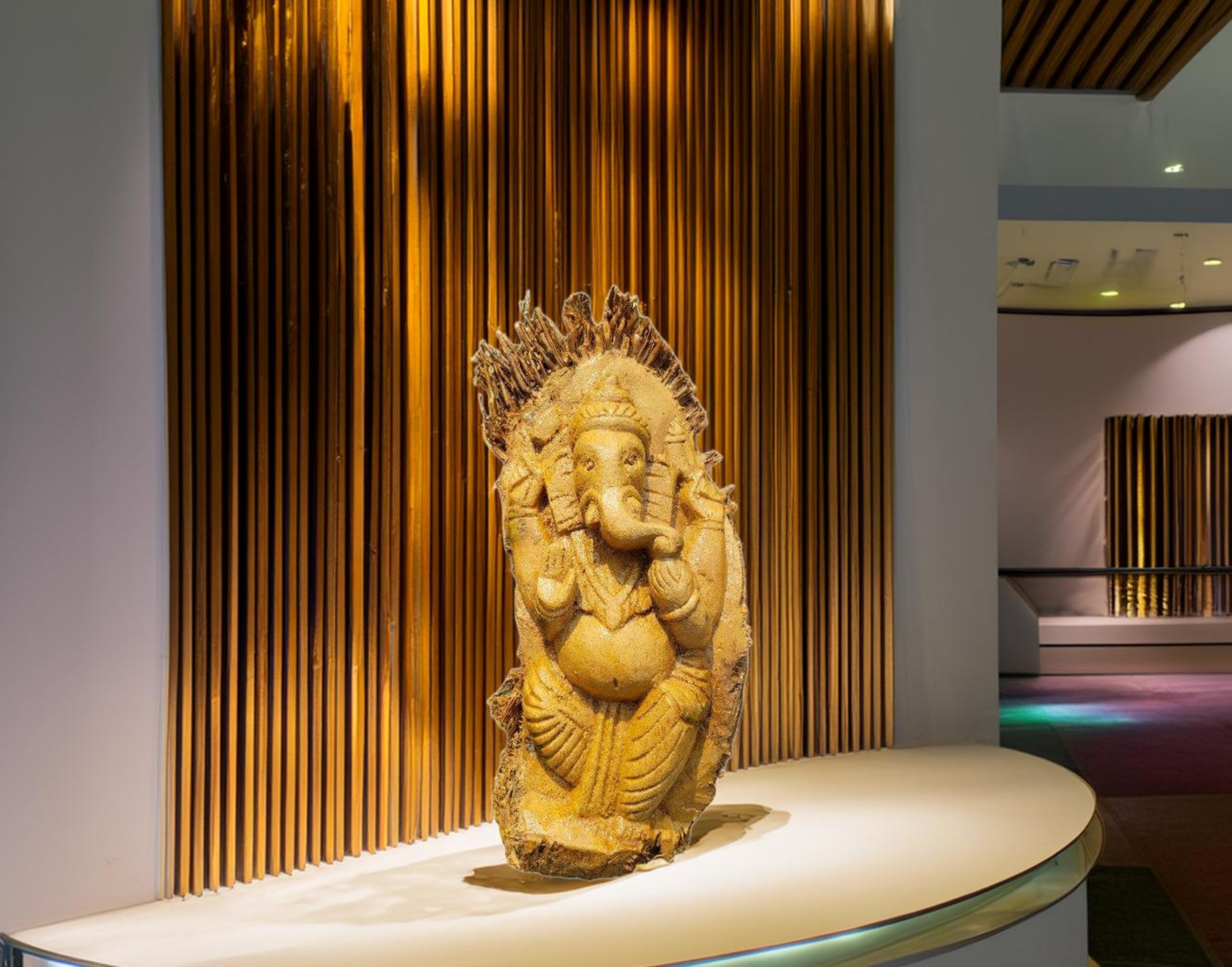 Das Departmental Store Sculpture Of Bamboo Root Carving Lord Ganesh Idol For Home & Office Decoration From