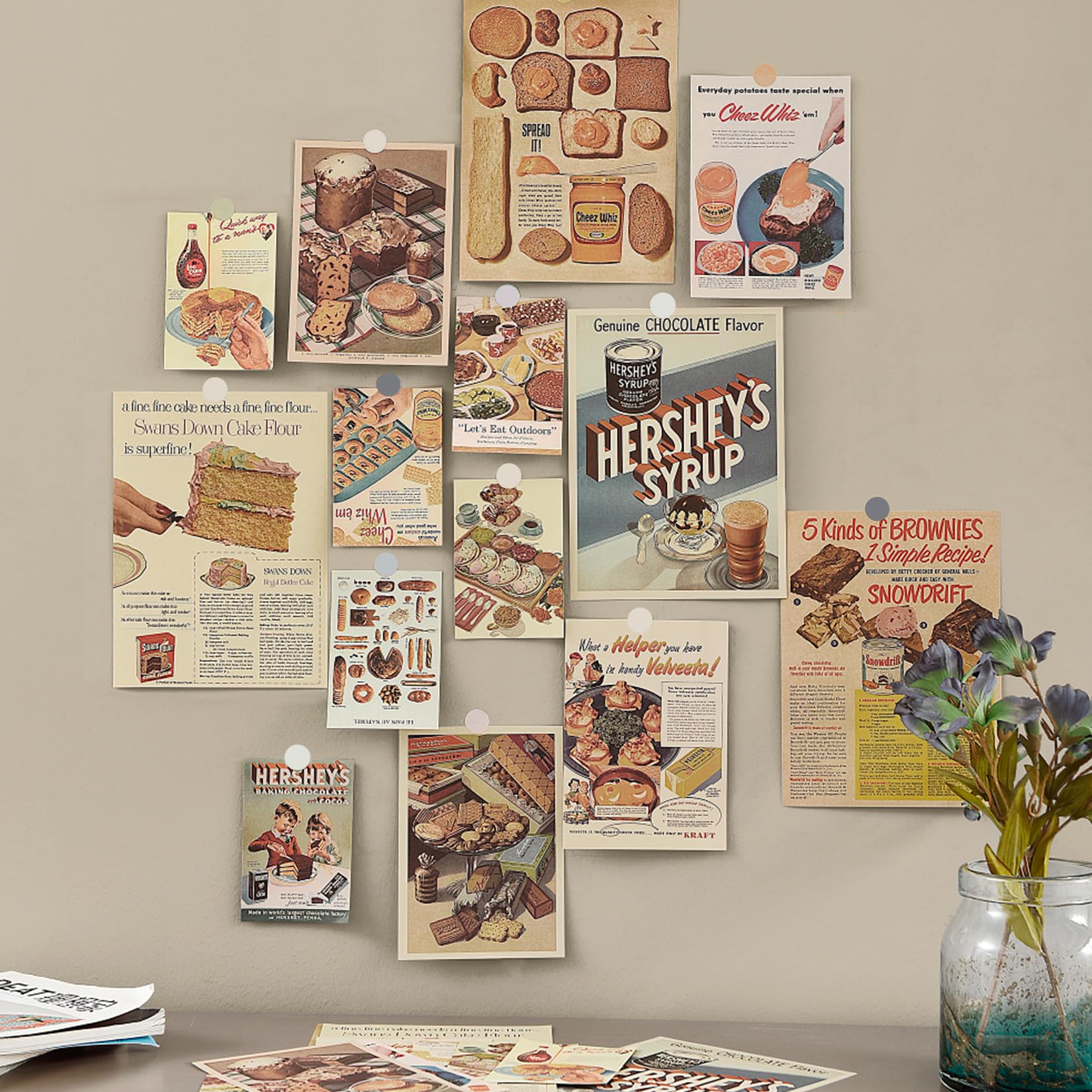 Retro Advertising Artwork Posters For Dorm Wall Art Prints Collage, Paper Prints Unframed 14 Pcs Wall Poster Aesthetic Home Deco