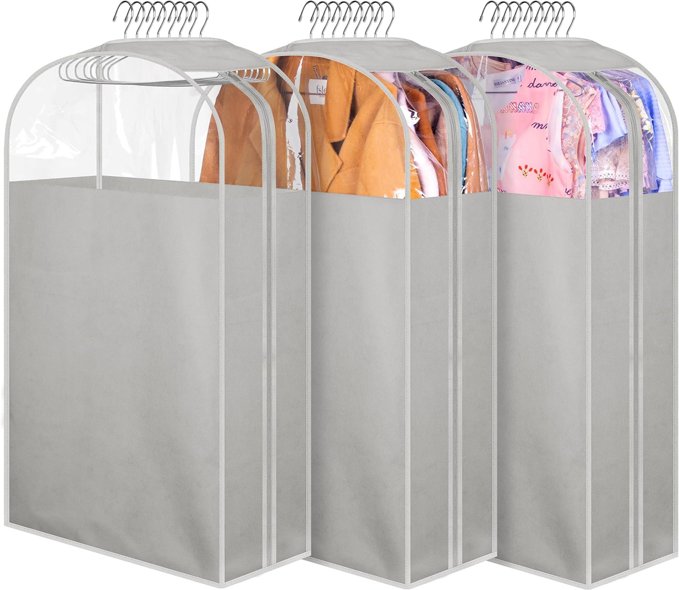 Misslo 10'' Gusseted Garment Bags For Hanging Clothes 32'' Suit Bags For Closet Storage Suit Cover Bags Clothing Storage Bags Fo