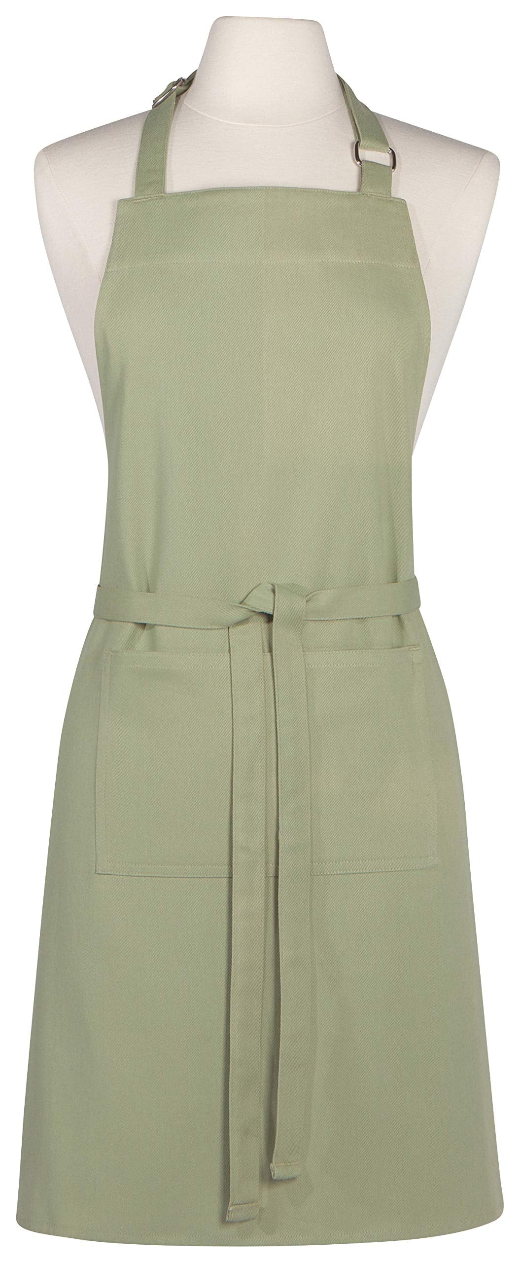 Now Designs Cotton Chefs Kitchen Apron, Solid Sage Green 28 x 32 in