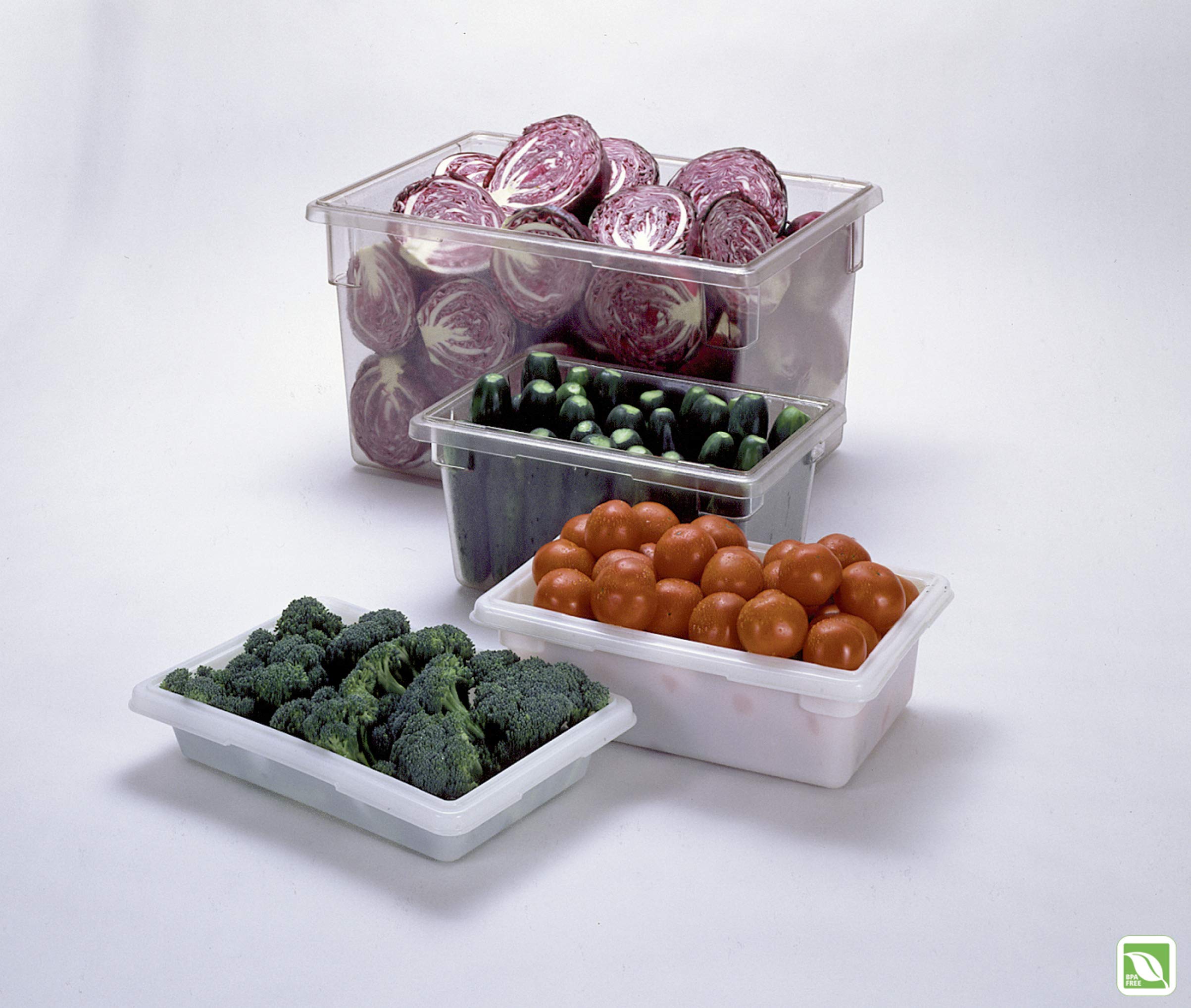 Rubbermaid Commercial Products Food Storage Box/Tote For Restaurant/Kitchen/Cafeteria, 2 Gallon, White (Fg350700Wht)