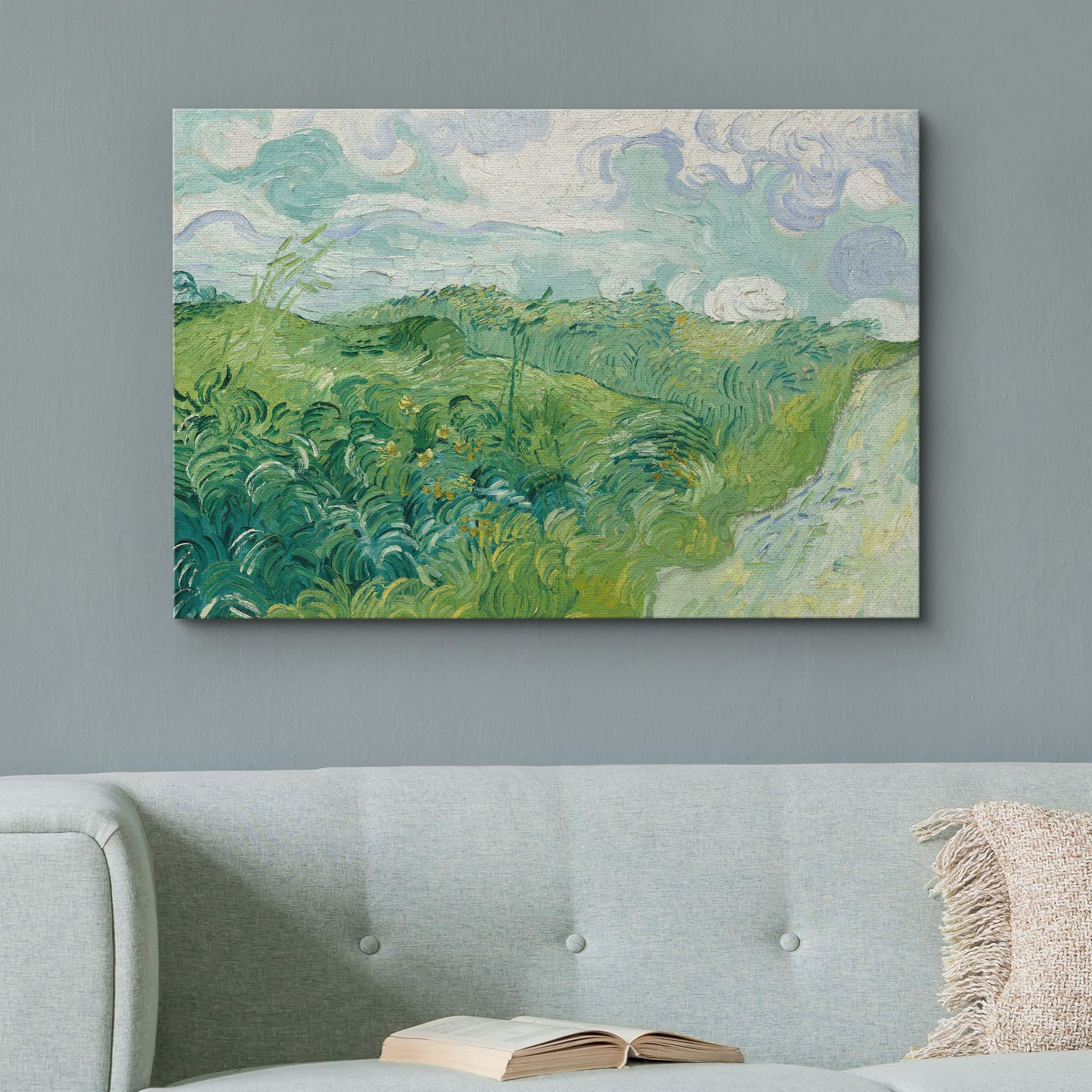 Wall26 Canvas Print Wall Art Green Wheat Fields By Vincent Van Gogh Nature Wilderness Illustrations Modern Art Decorative Floral