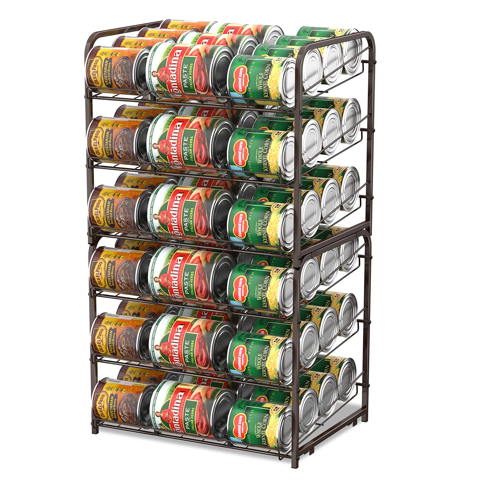 Can Organizer For Pantry Stackable 2 Pack, Can Storage Organizer Rack Stacking Can Dispensers Small Space Holds Up To 36 Cans Fo
