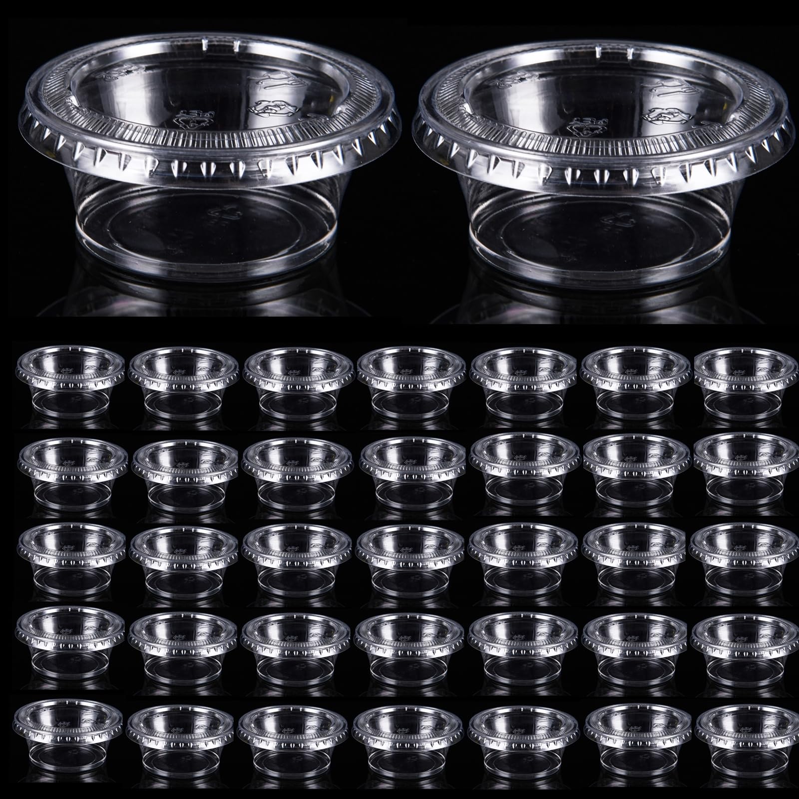 Zentriqlla 400 Pack 0.5 Oz Disposable Portion Sauce Cups with Lids, Clear Condiment Containers with Lids, Jello Shot Souffle Cup