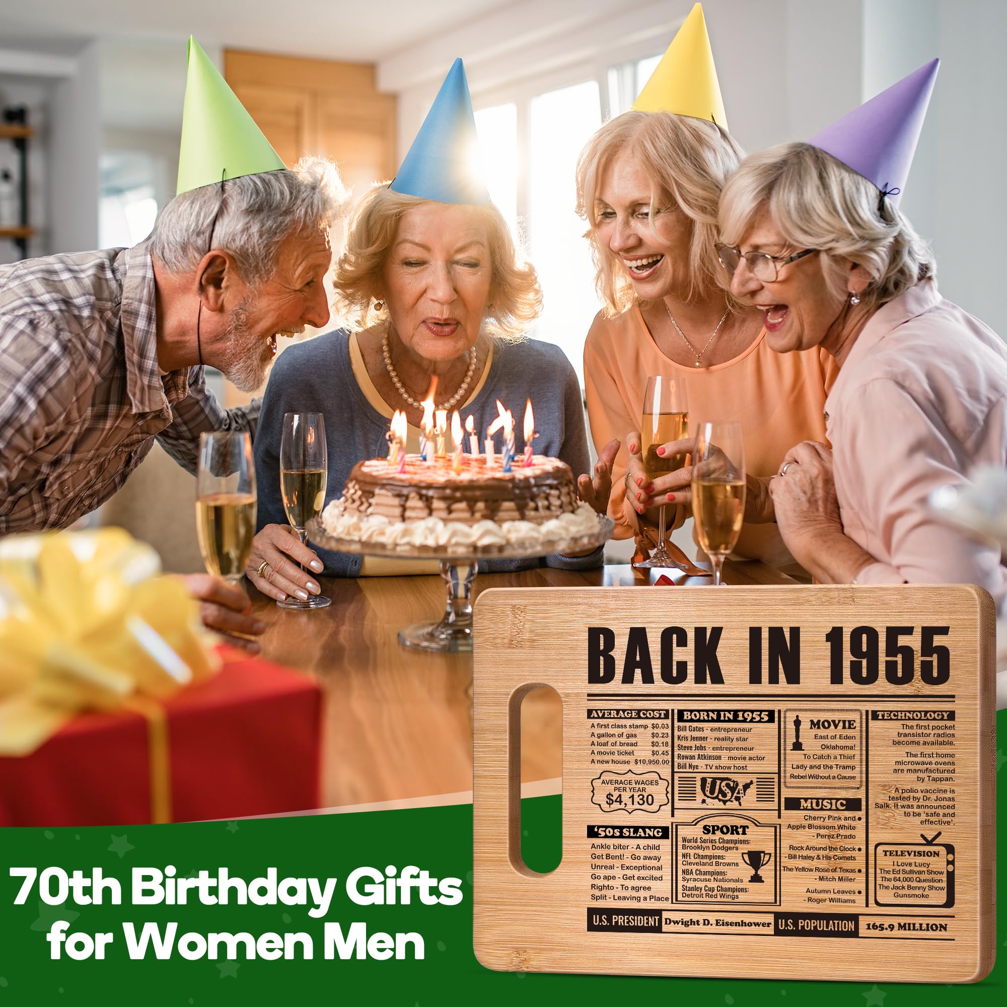 70th Birthday Gifts for Women Men,70 Year Old Birthday Gifts Woman Man,70 Years Gifts for Dad Mom Grandparents Wedding Anniversa