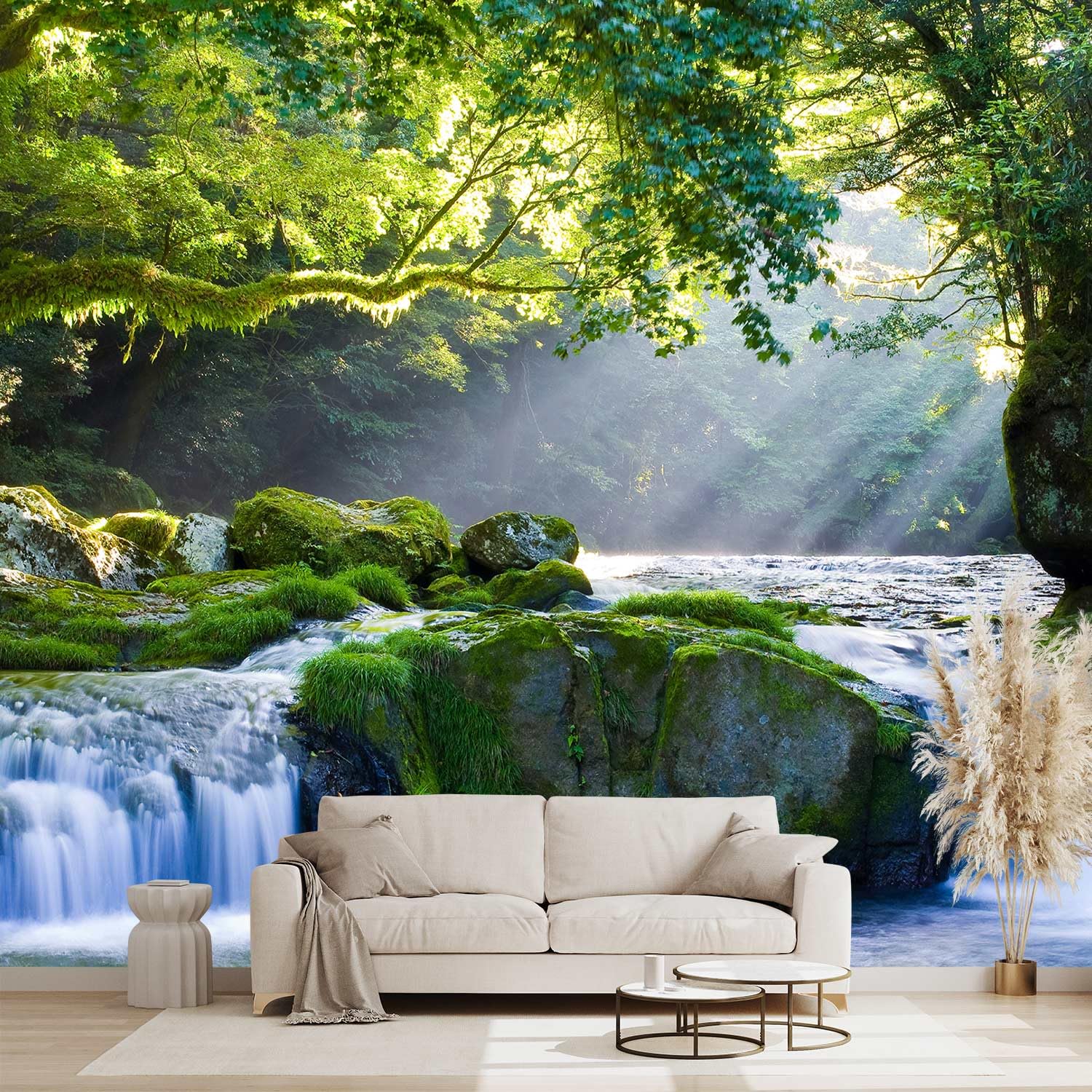 WXHFM - Nature Jungle Landscape Forest Wallpaper Scenic Lake Large wall Mural for Bedroom - 160x108(Not Peel and Stick)