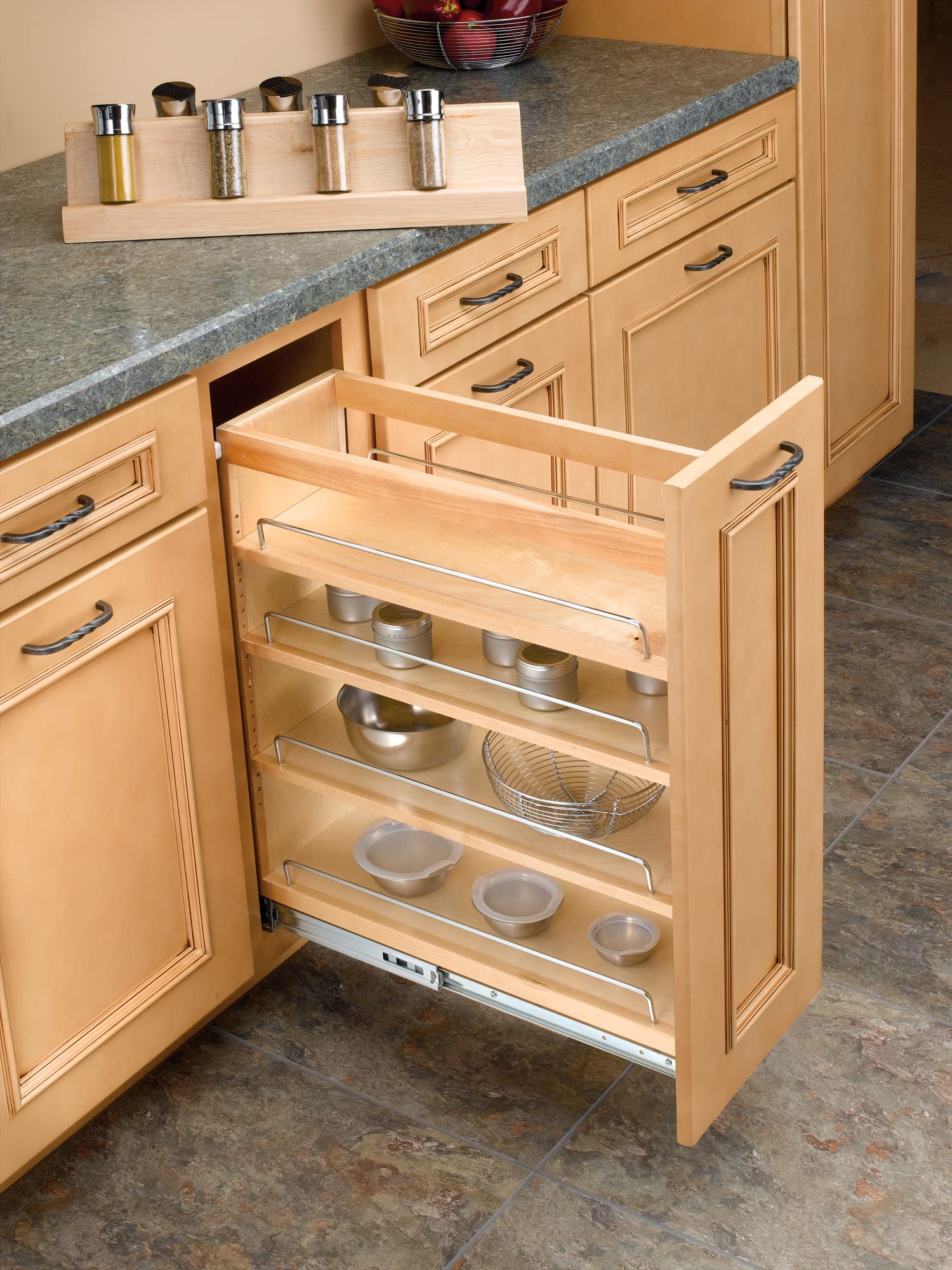 Rev-A-Shelf Wood Spice Insert Accessory For 448 Series Organizer W/Out Soft Close