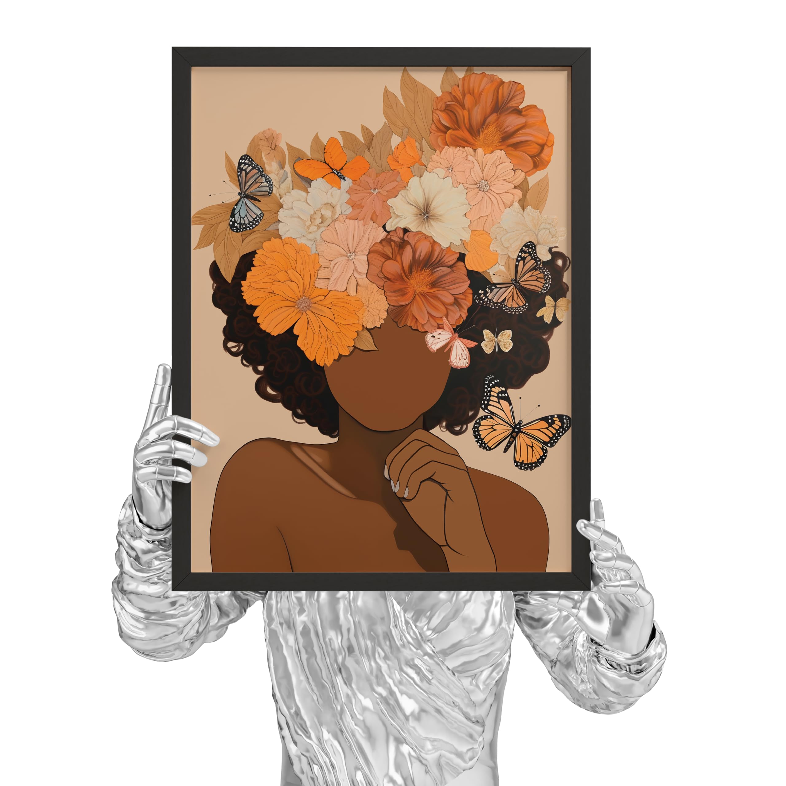 Excool Club Black Girl Wall Art - 12X16 Boho Black Women Wall Art Decor, Black Woman Art Prints, Black Girls Paintings Posters,
