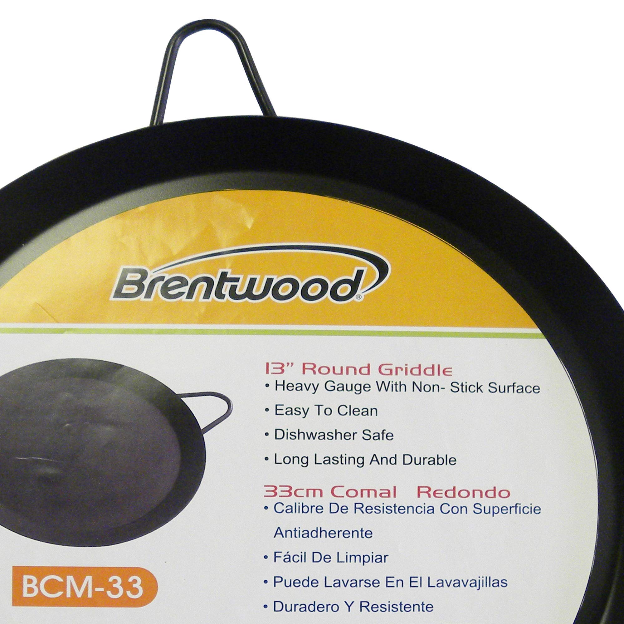 Brentwood Appliances Ss-Bw-Bcm-33 Bcm-33 13''/33Cm Round Griddle (Comal), Black