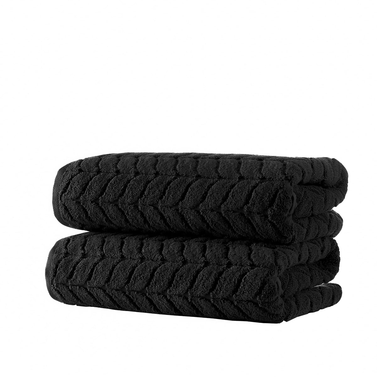 Bagno Milano Turkish Bath Towels, Soft Plush Jacquard Luxury Bath Towels, Quick Dry Towel Set (Black, 2 Pcs Bath Towel Set)