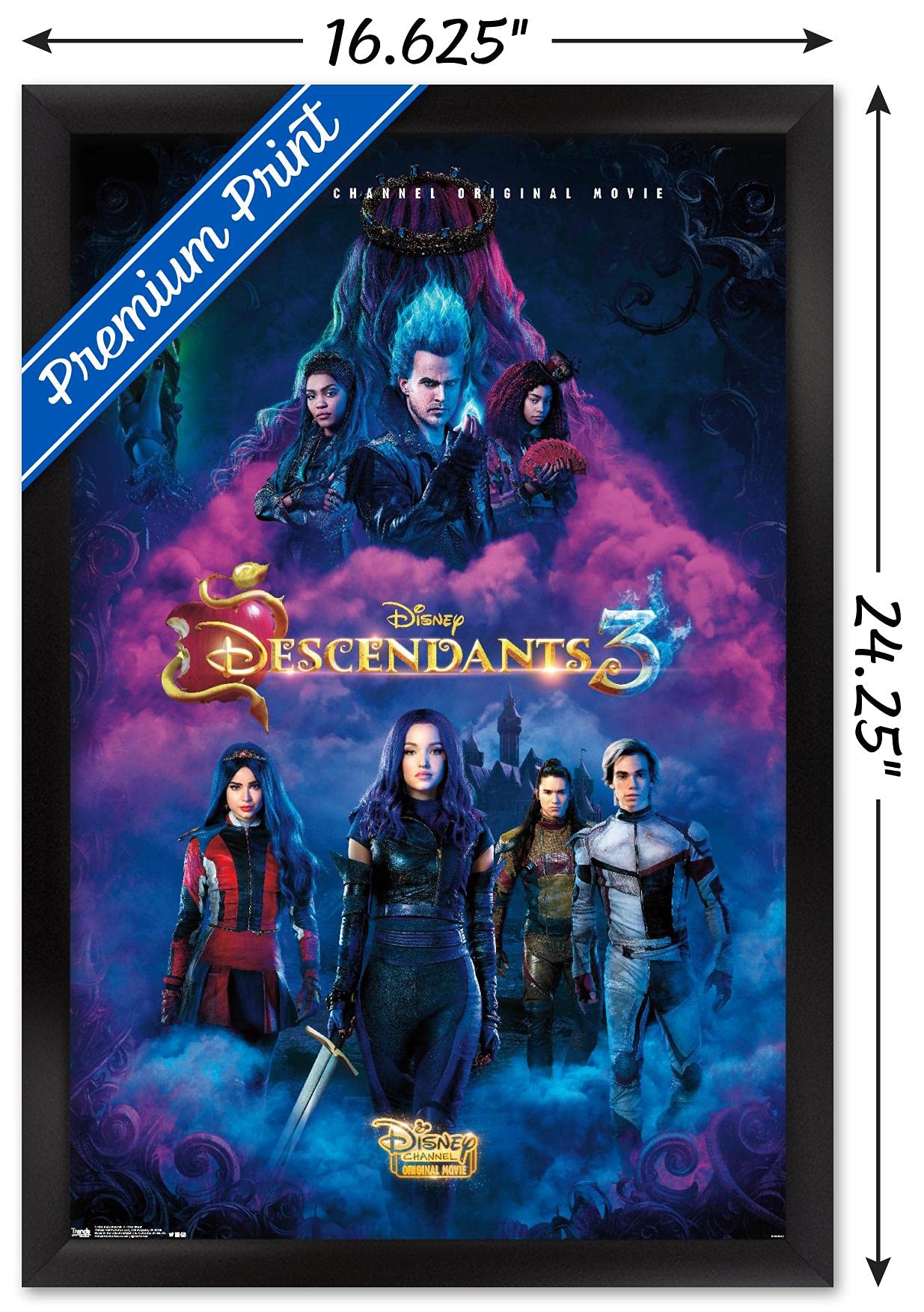 Trends International Disney Descendants 3 - One Sheet Wall Poster, 14.725'' X 22.375'', Black Framed Version