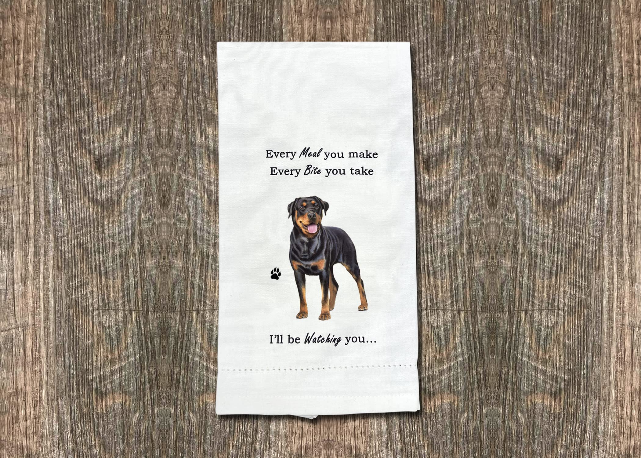 E&S Imports Rottweiler Kitchen Towel - Soft Highly Absorbent - Rottweiler Gifts - Dish Towels For Washing Dishes - Tea Towels -