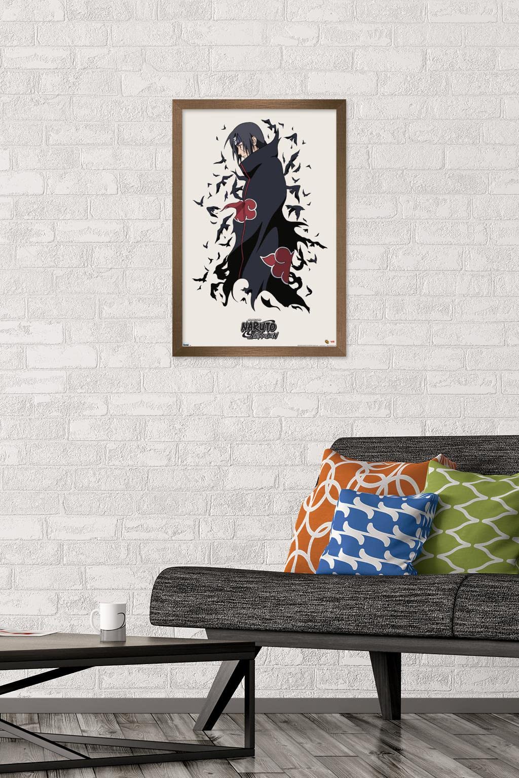 Trends International Naruto Shippuden - Itachi Wall Poster, 14.725'' X 22.375'', Bronze Framed Version