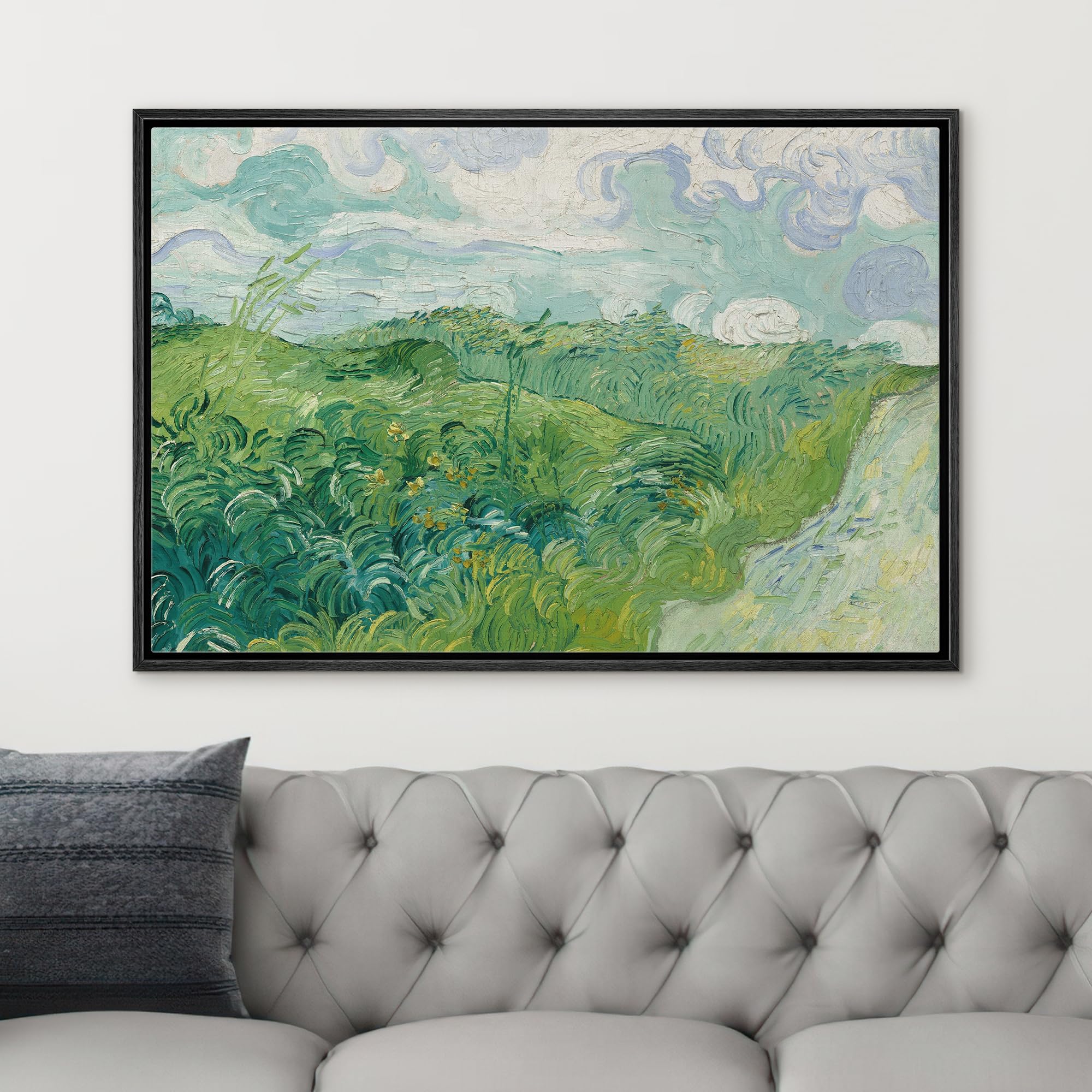 Wall26 Framed Canvas Print Wall Art Green Wheat Fields By Vincent Van Gogh Nature Wilderness Illustrations Modern Art Decorative