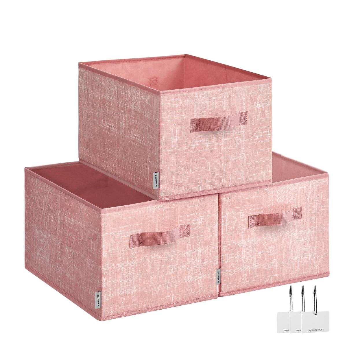 Songmics Storage Baskets, Set Of 3 Fabric Storage Bins, 15.7 X 11.8 X 9.5 Inches, Foldable Closet Organizer For Shelves, 2 Handl