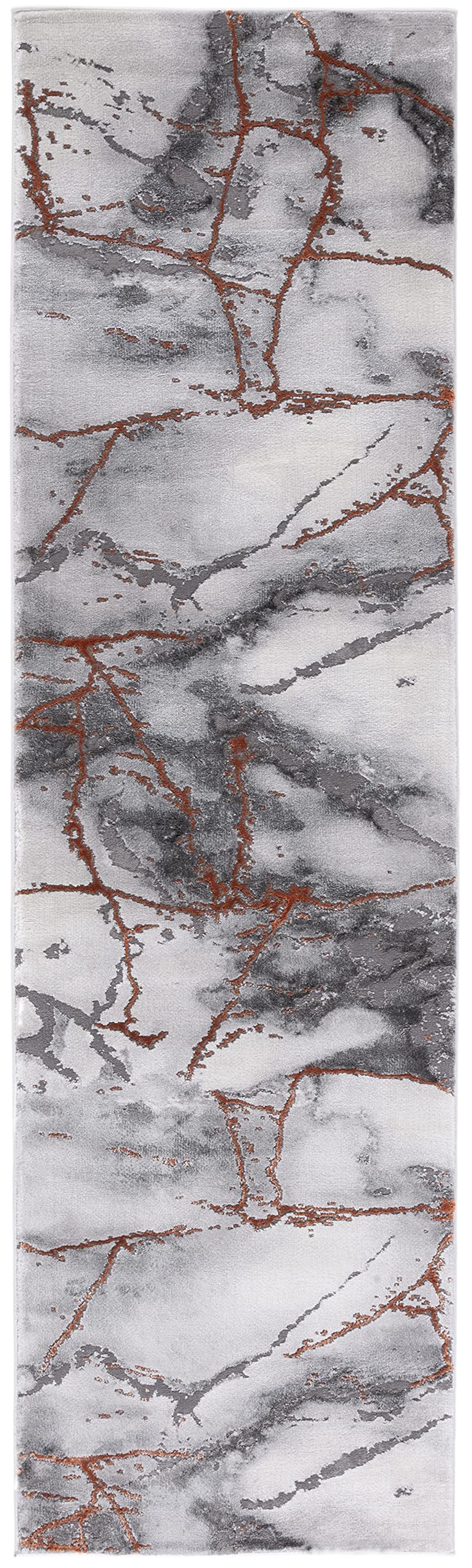 SAFAVIEH Craft Collection 23 x 14 Grey/Orange CFT877P Modern Abstract Non-Shedding Entryway Foyer Living Room Kitchen Runner R