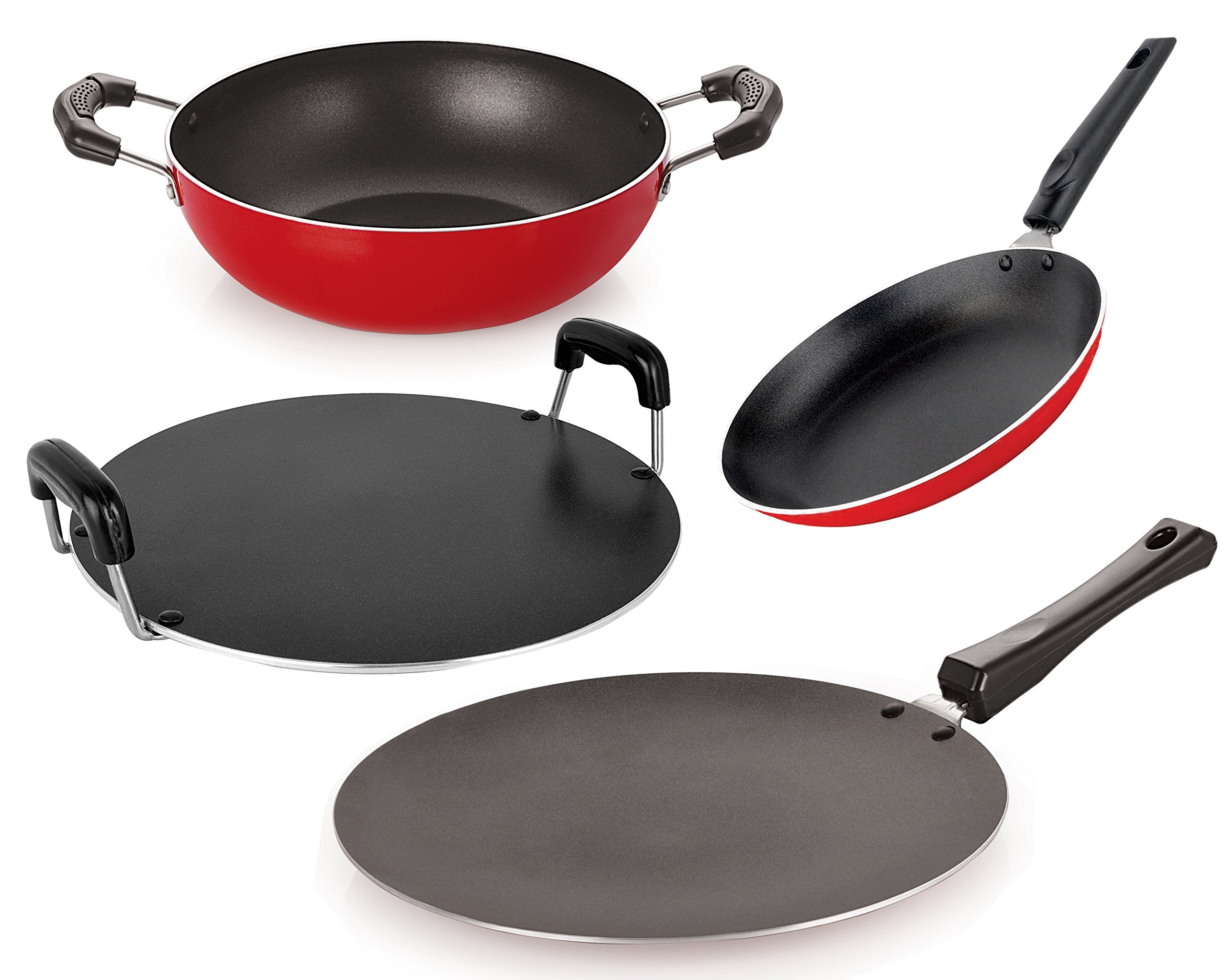 Nirlon 3 Layer Coated NonStick Aluminium Rust Free Cookware Combo Set Offer