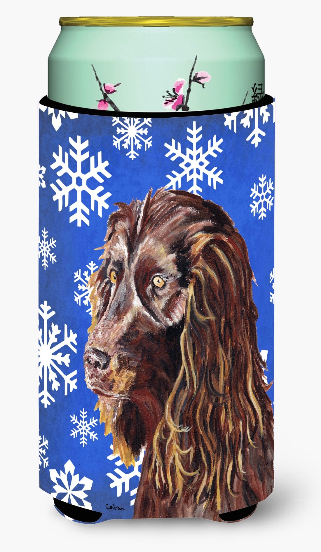 Caroline'S Treasures Sc9602Tbc Boykin Spaniel Winter Snowflakes Tall Boy Hugger Can Cooler Sleeve Hugger Machine Washable Drink