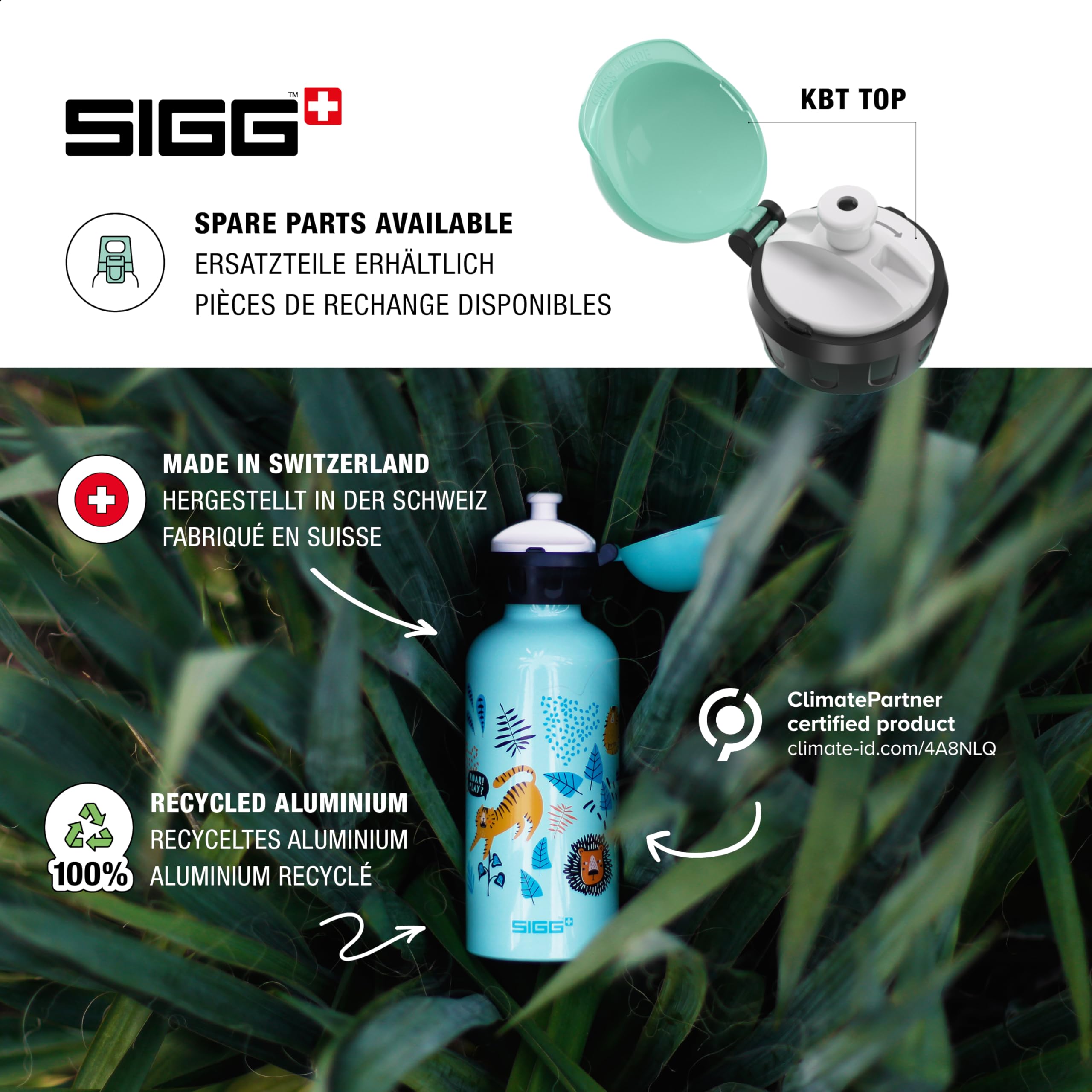 SIGG - Kids Water Bottle - Junge TZZ - Leakproof - Lightweight - BPA Free - Aluminum - 13 Oz